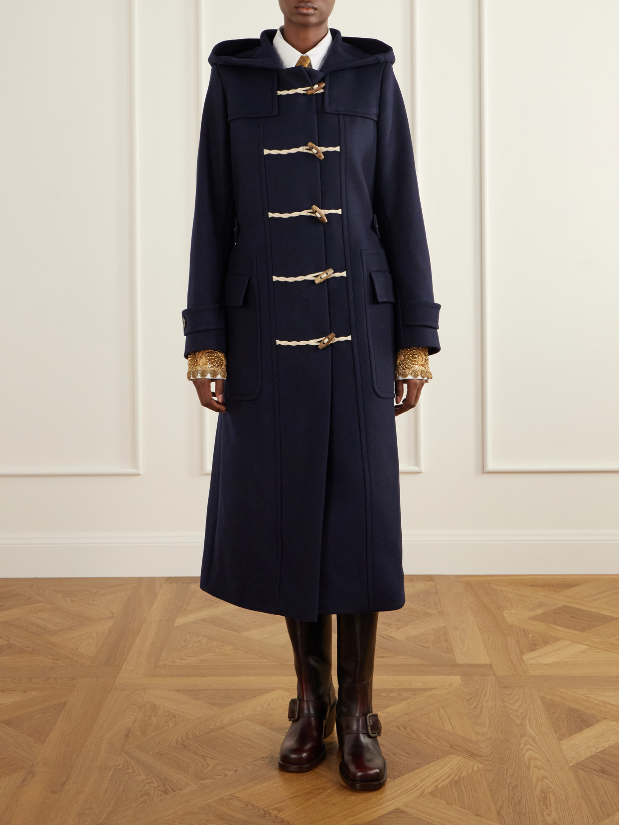 Wool-Blend Twill Coat