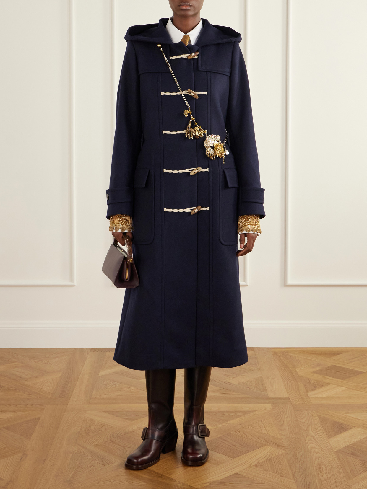 Wool-Blend Twill Coat