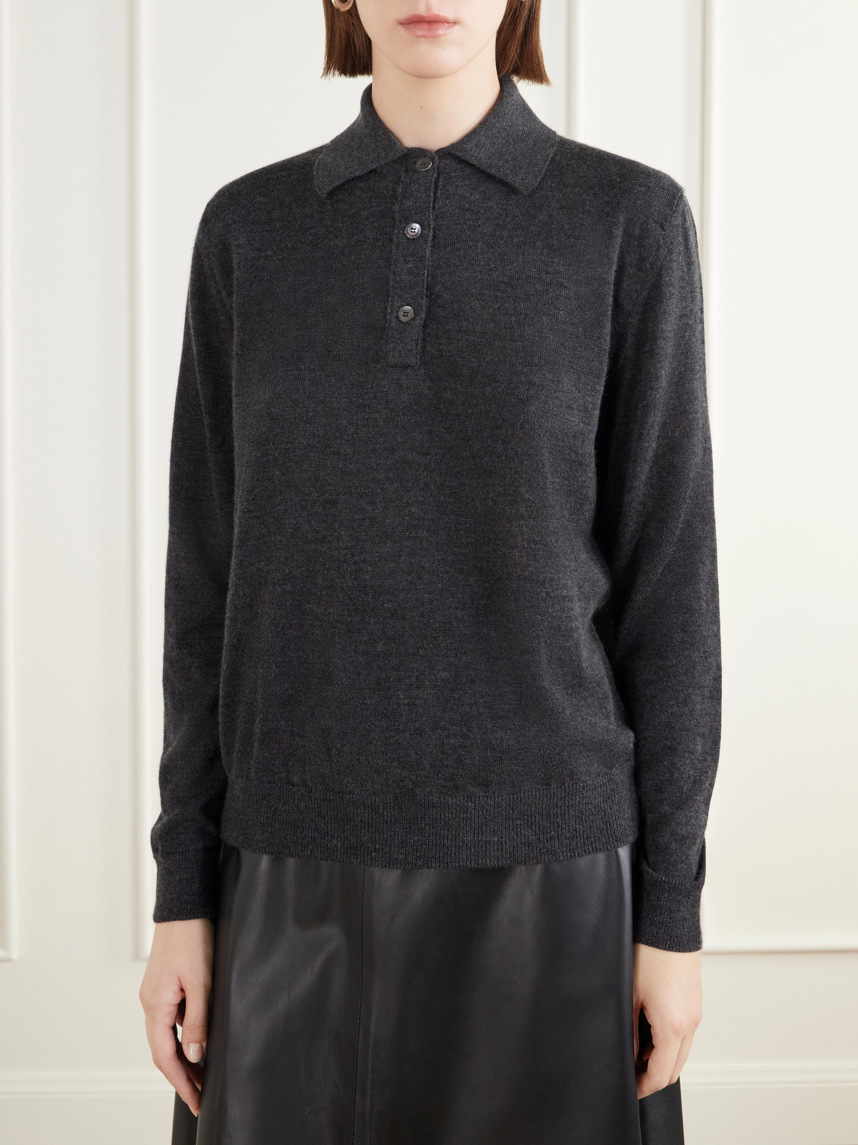 The Cassiope Cashmere And Silk-Blend Polo Sweater