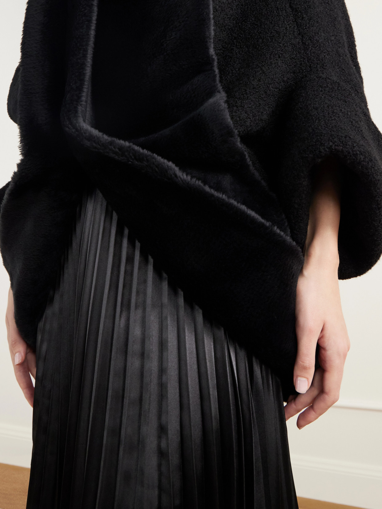 Plush-Trimmed Wool-Blend Felt Jacket