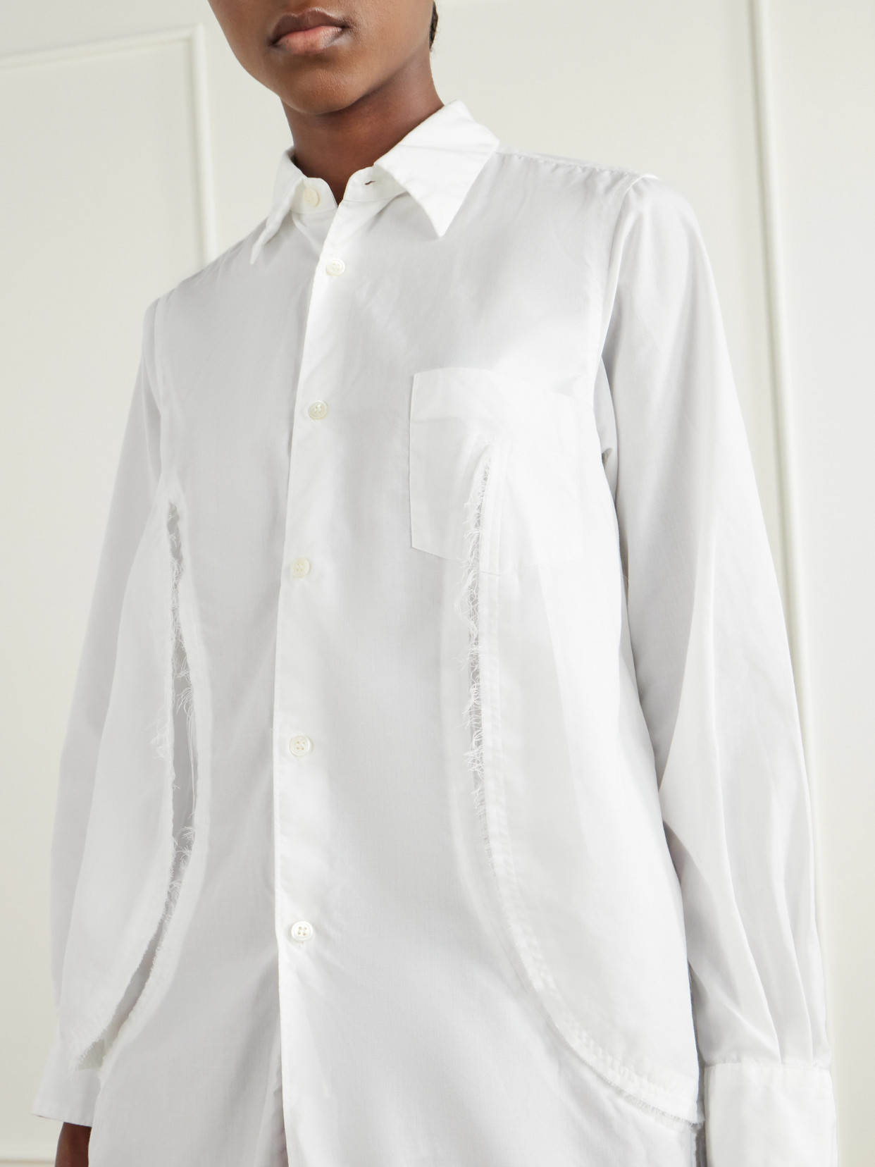 Comme Des Garçons Comme Des Garçons - Paneled Frayed Poplin Shirt