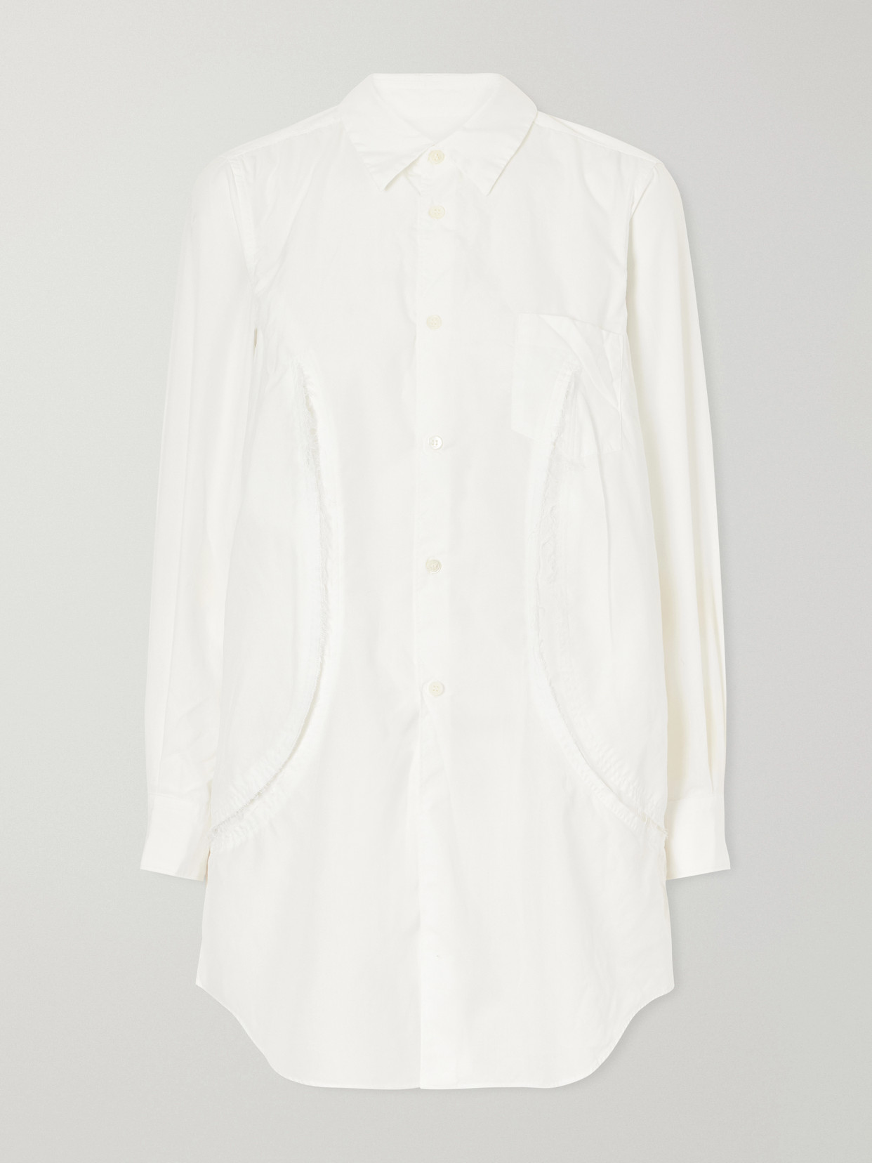 Comme Des Garçons Comme Des Garçons - Paneled Frayed Poplin Shirt