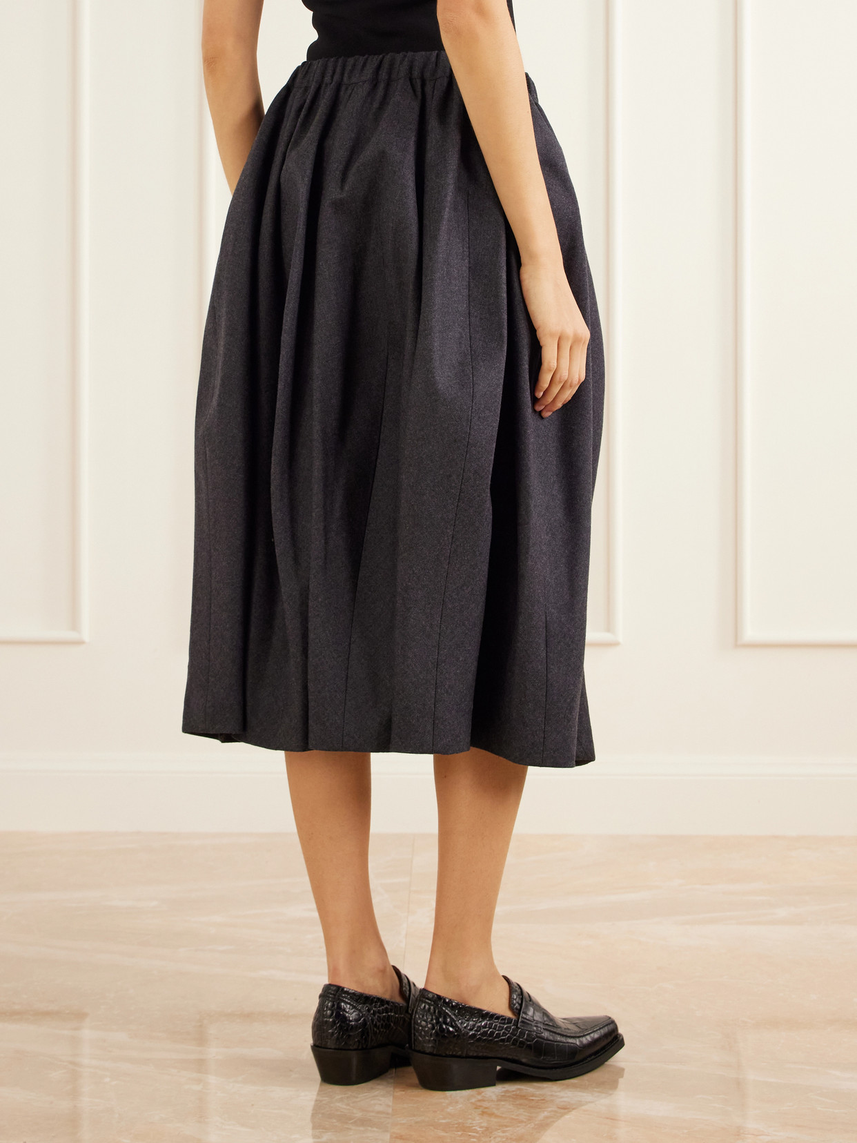Comme Des Garçons Comme Des Garçons - Paneled Wool-Twill Midi