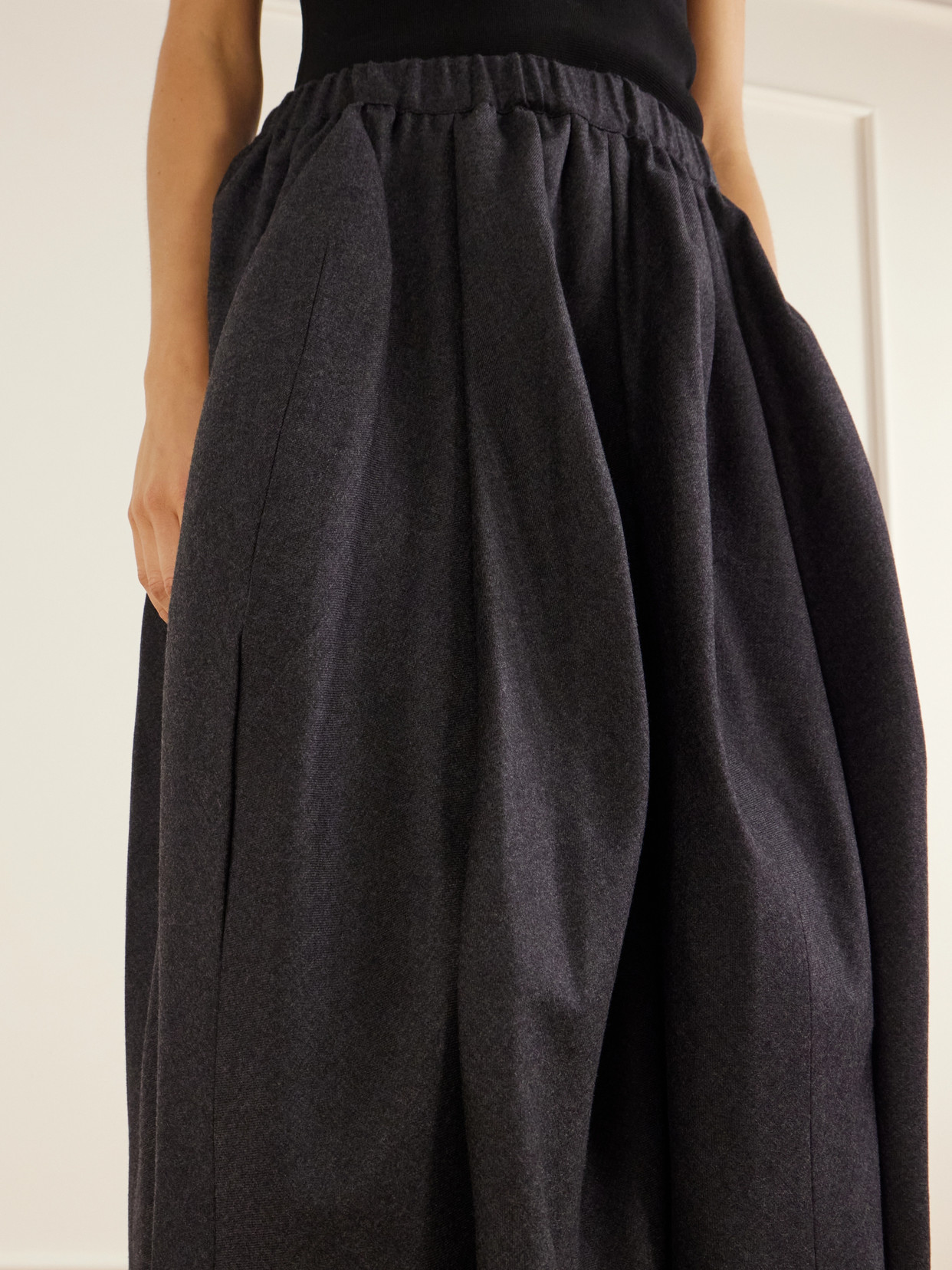 Comme Des Garçons Comme Des Garçons - Paneled Wool-Twill Midi
