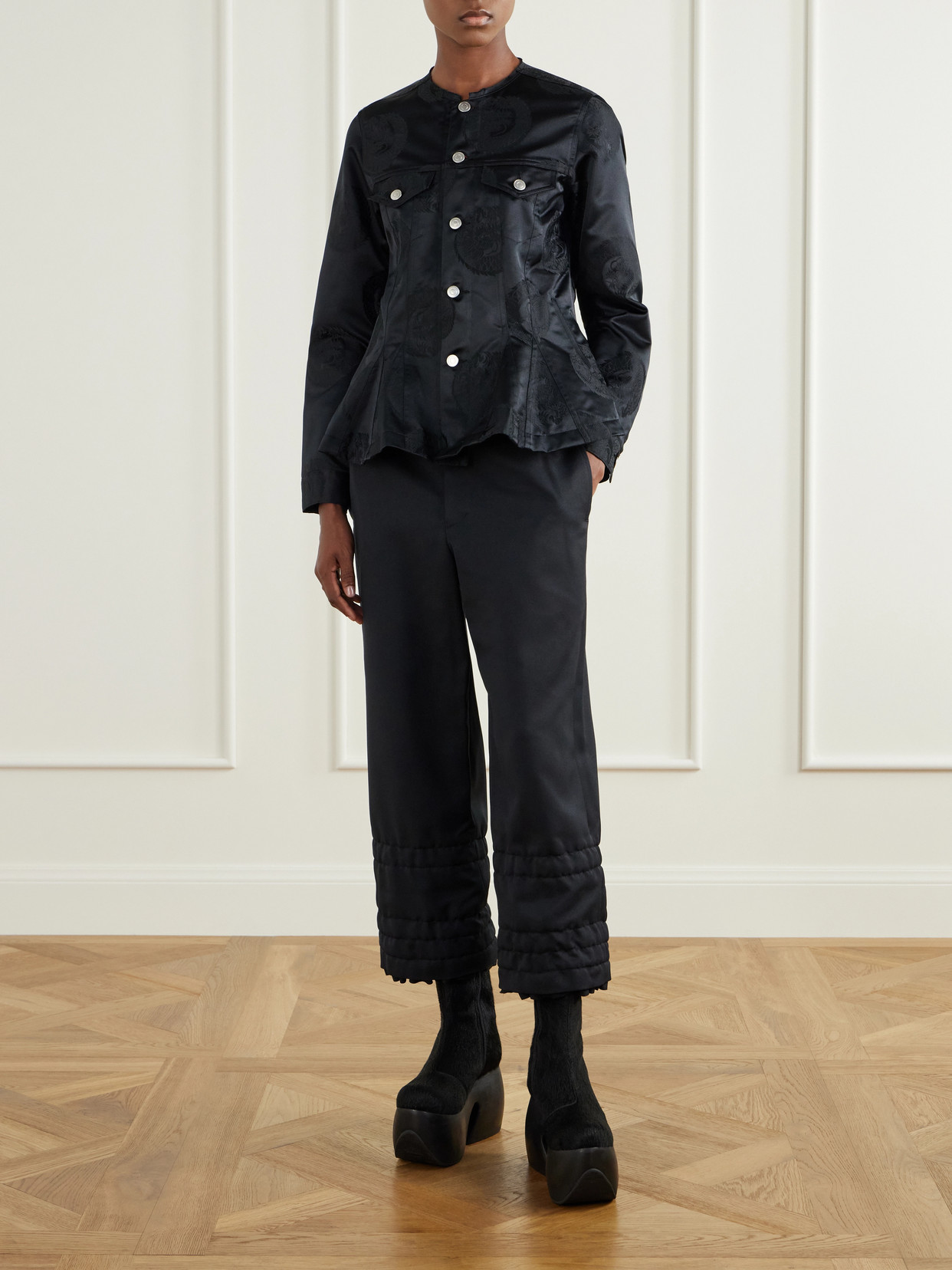 Comme Des Garçons Comme Des Garçons - Paneled Peplum Jacket