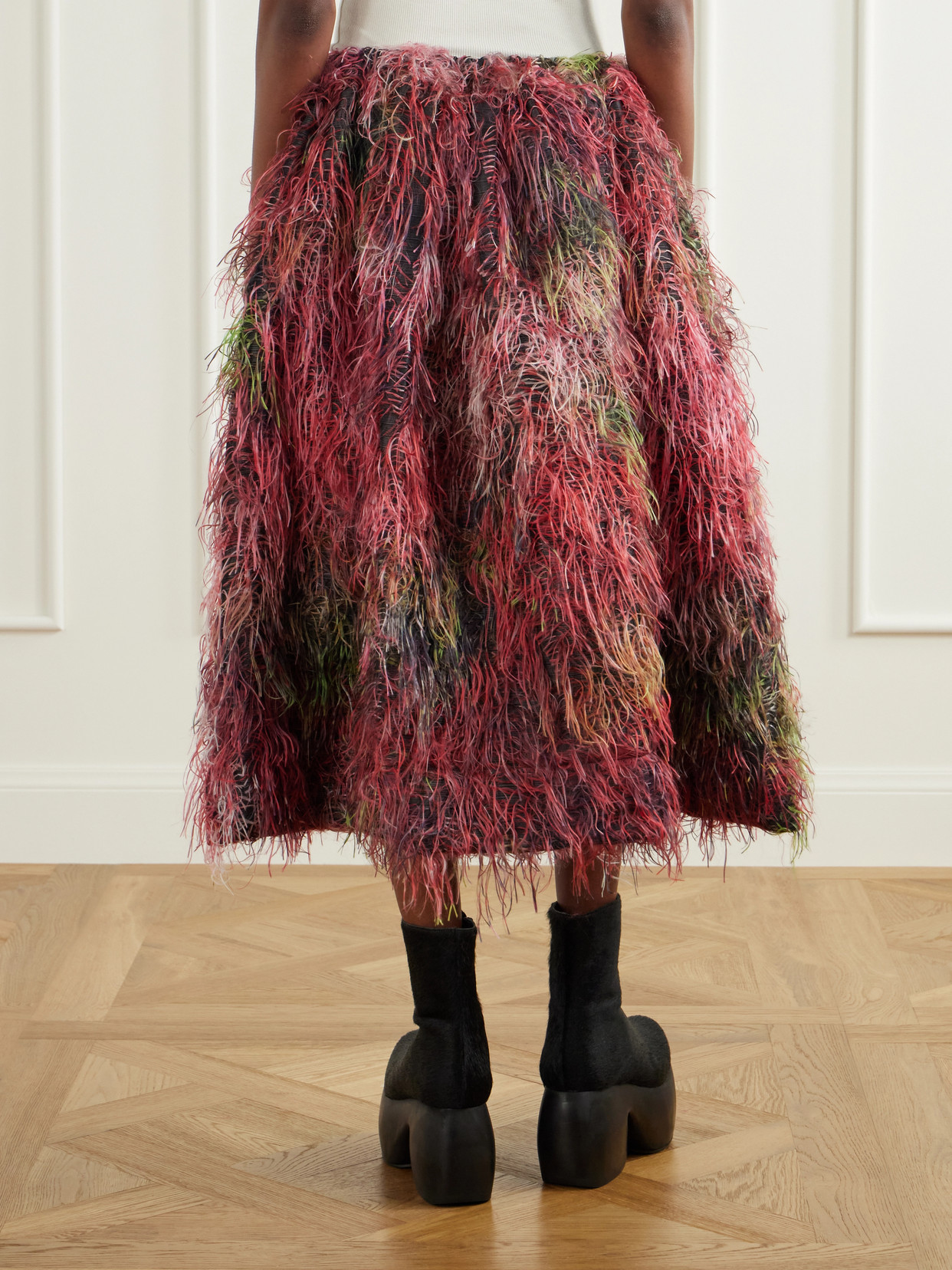 Comme Des Garçons Comme Des Garçons - Textured Fringed Midi