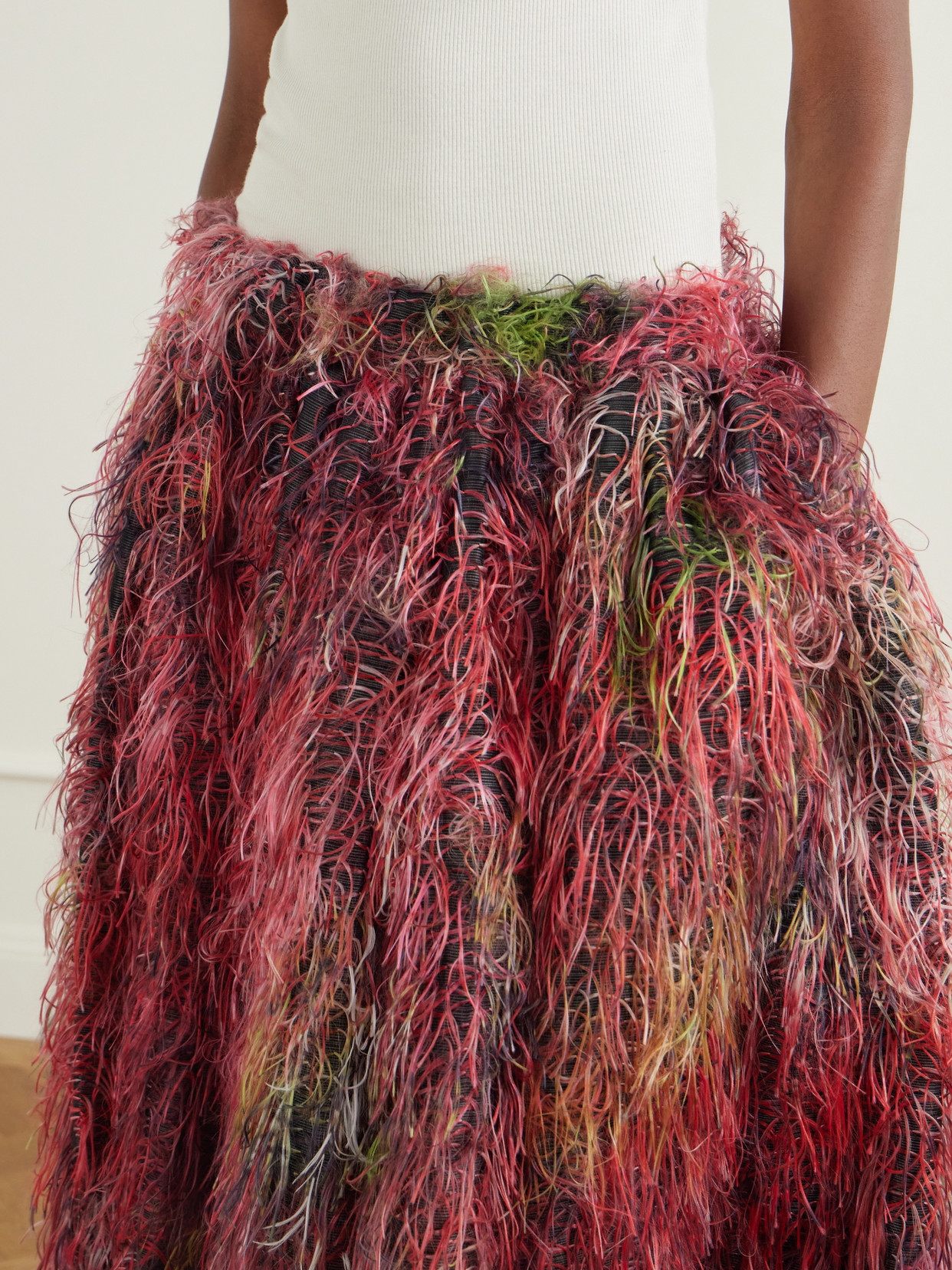Comme Des Garçons Comme Des Garçons - Textured Fringed Midi