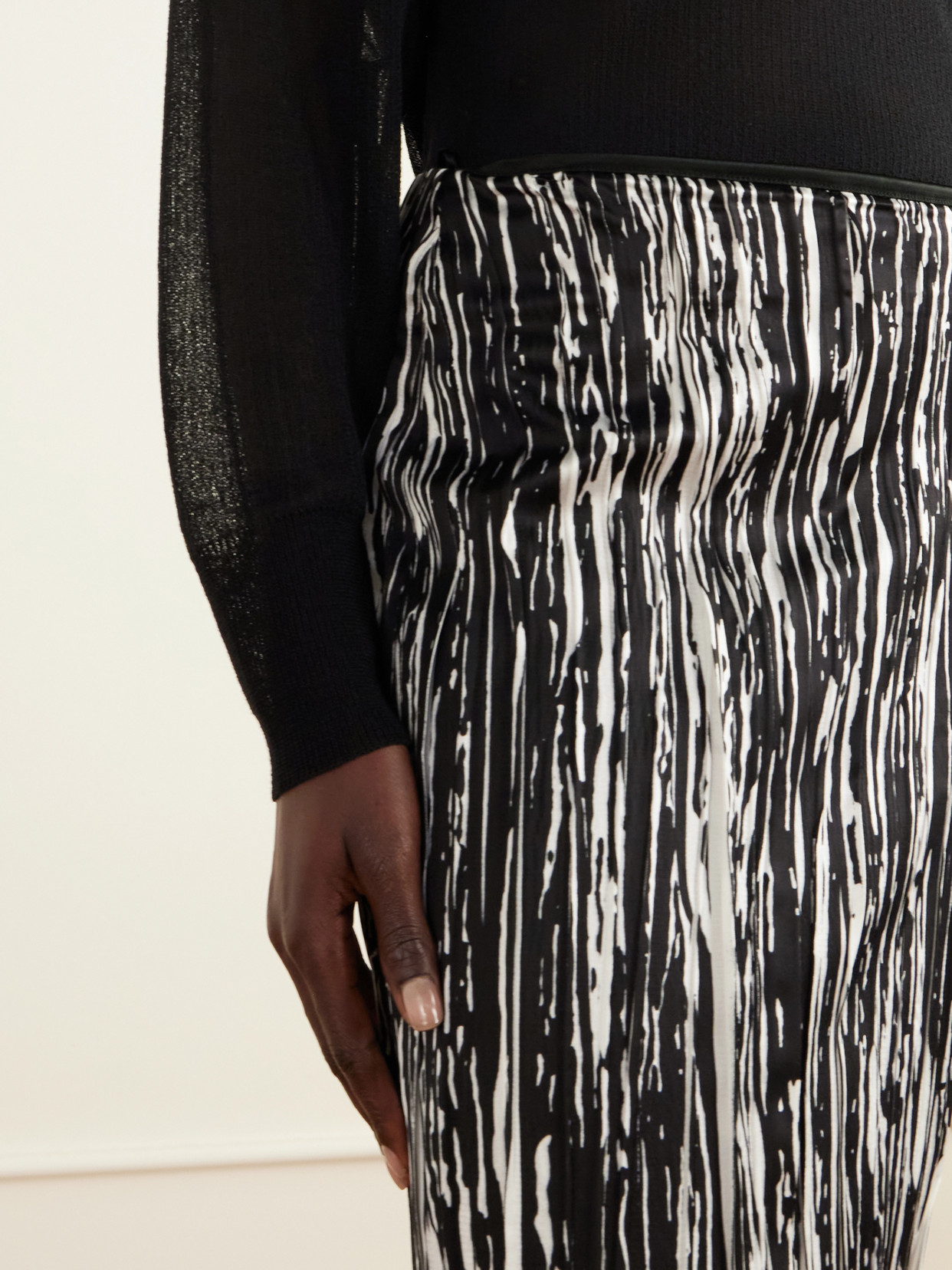 The Sinclair Sequin-Embellished Printed Pleated Midi