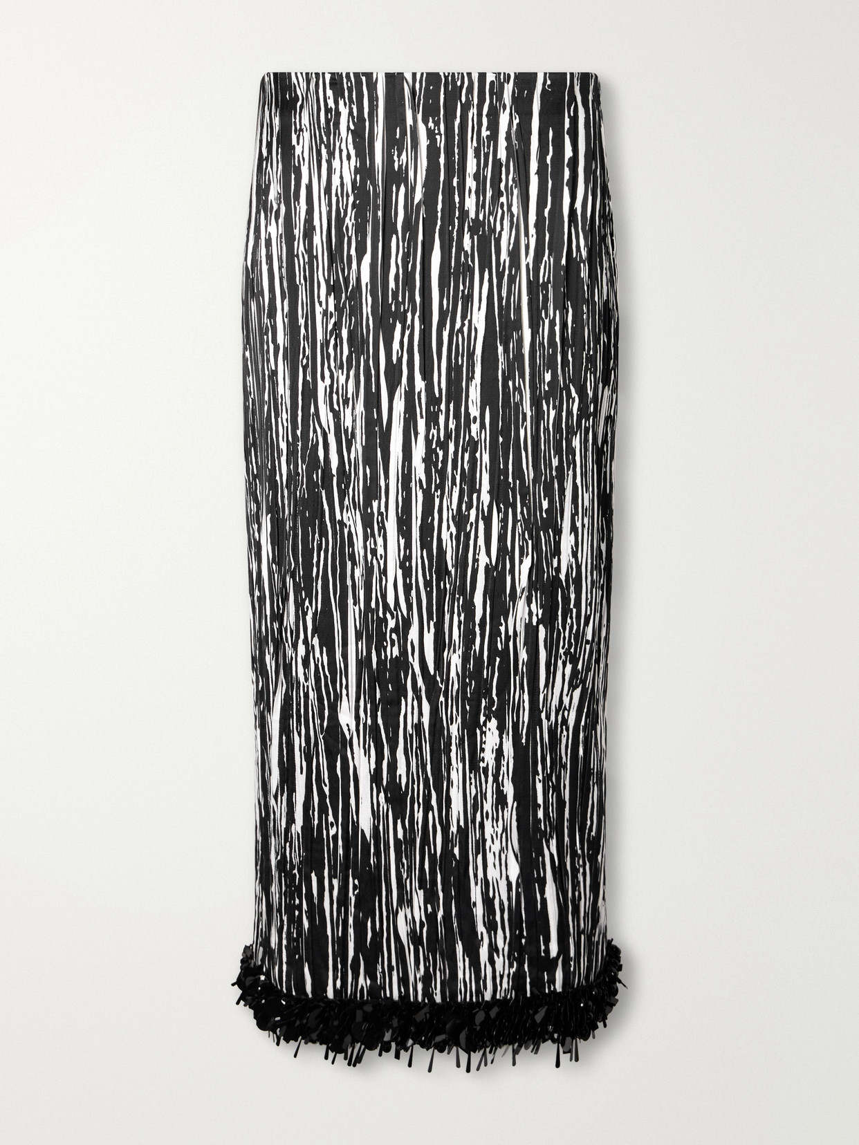 The Sinclair Sequin-Embellished Printed Pleated Midi