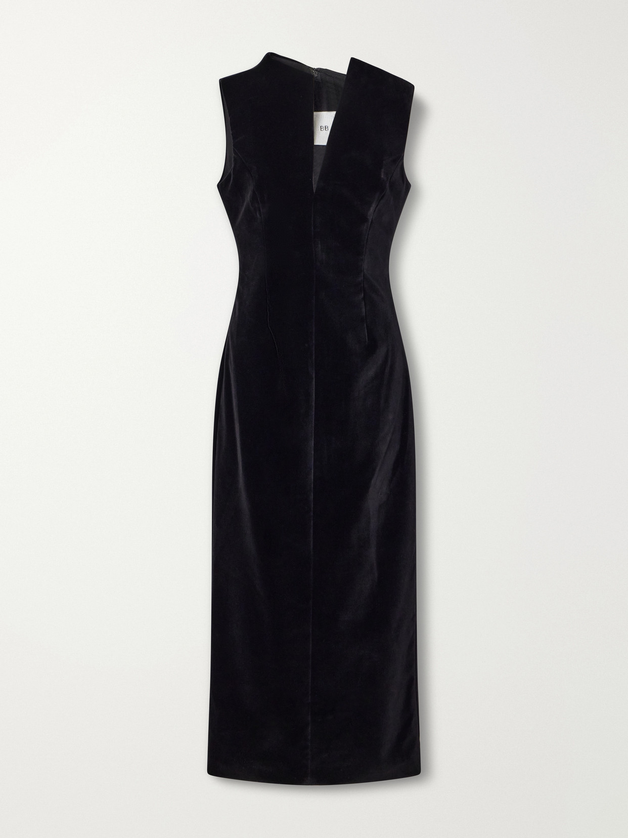 Brandon Maxwell Farren Bustier Darted Silk-velvet Maxi Dress In Black