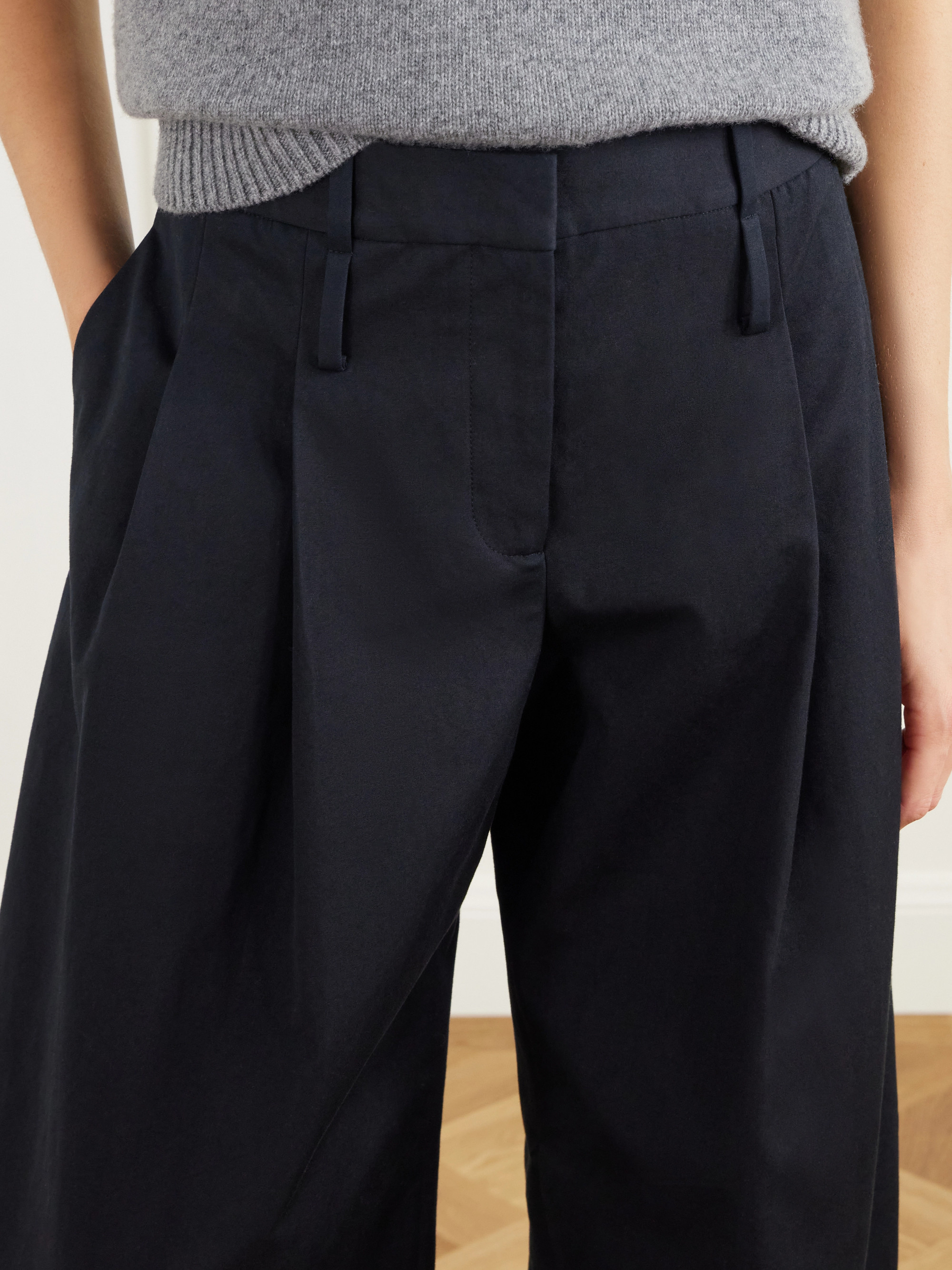 Brandon Maxwell The Dean cotton-canvas barrel-leg pants