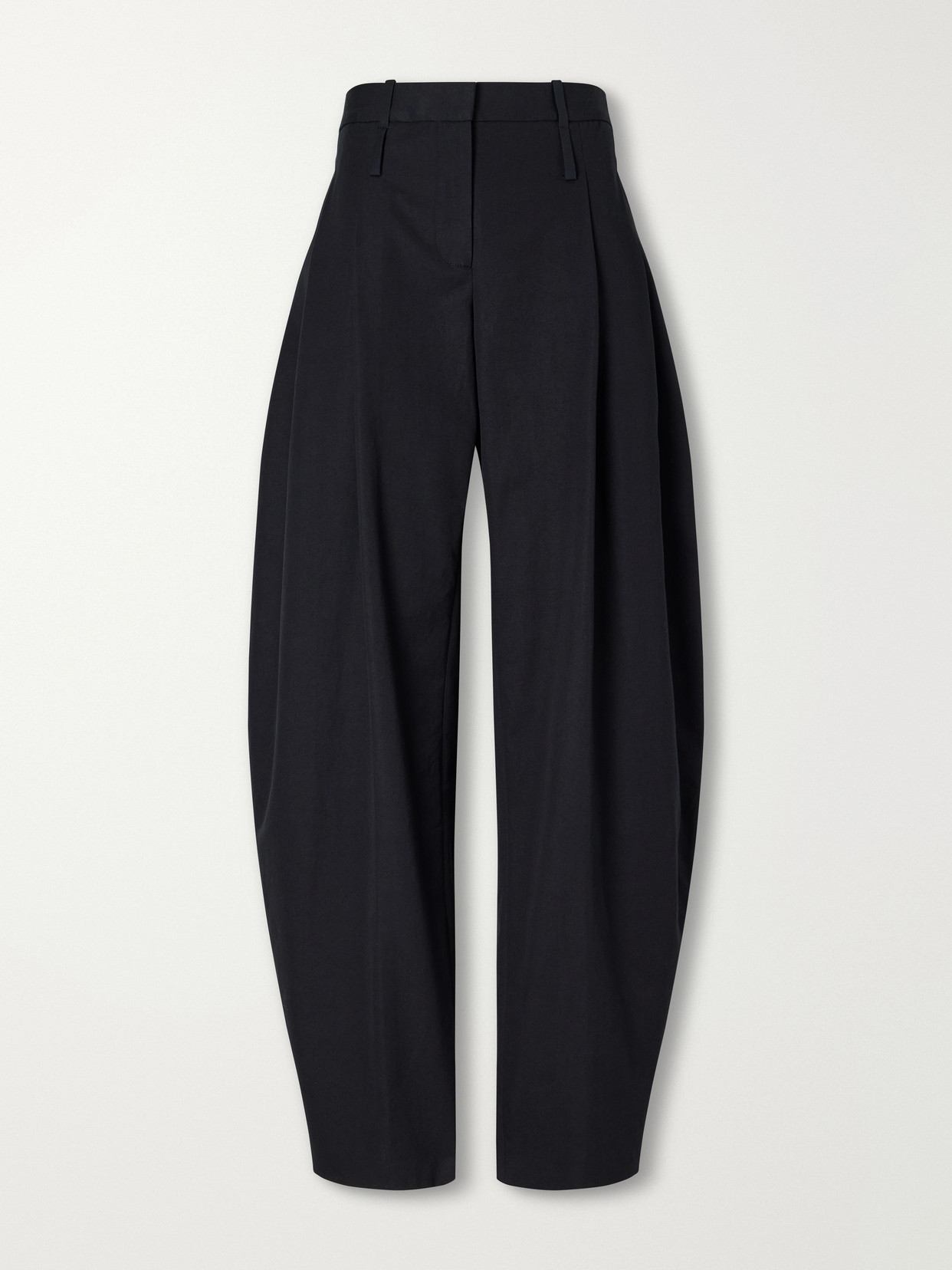Brandon Maxwell The Dean Cotton-canvas Barrel-leg Pants In Black