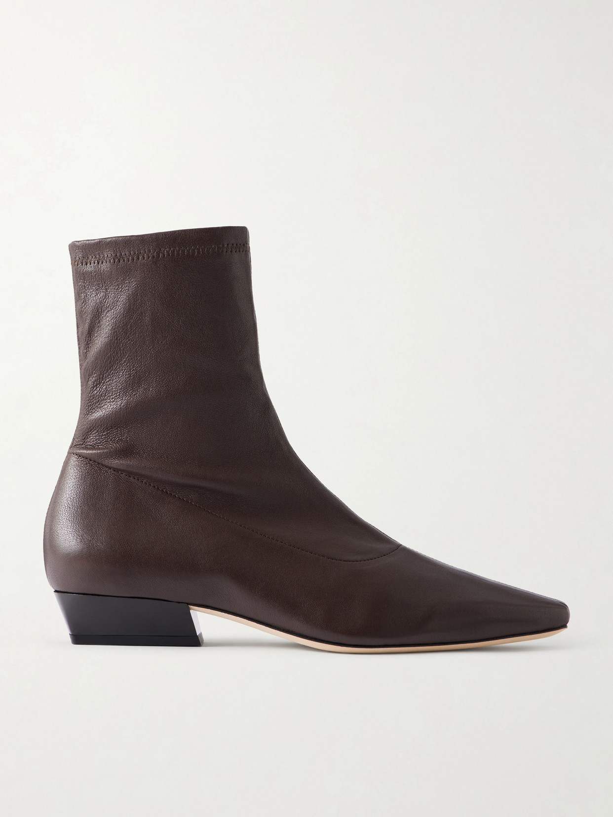 Staud Wally Leather Ankle Boots In Brown