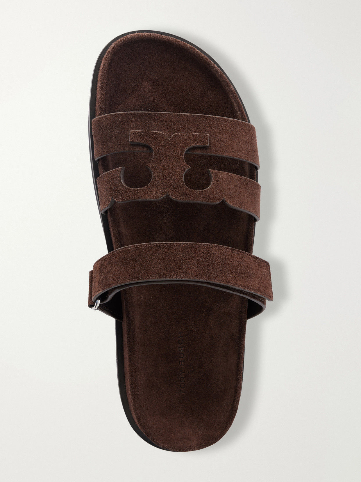 Tory Burch Slippers Ines In Pelle Scamosciata Cioccolato Donna In Multi