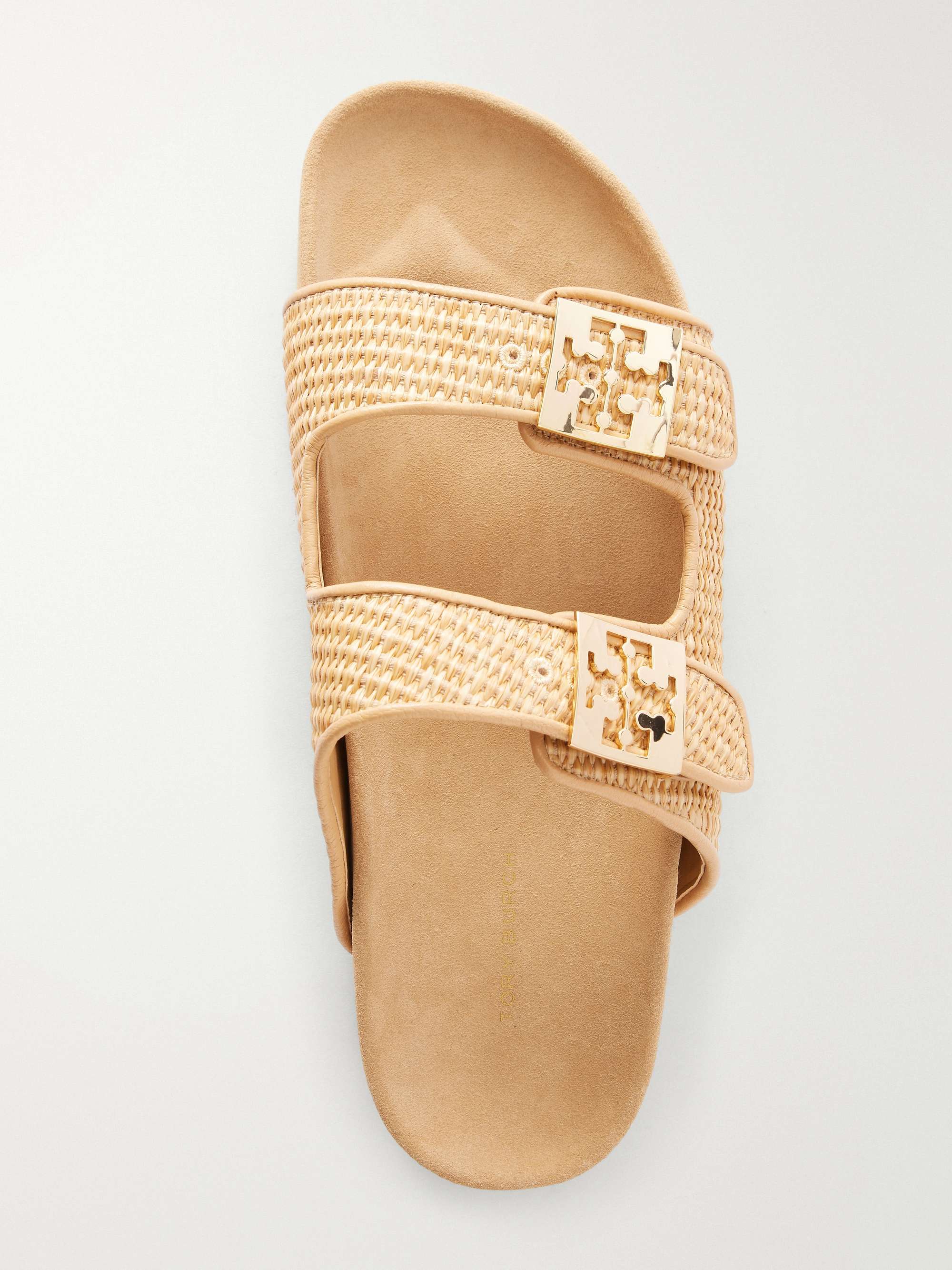 TORY BURCH Mellow logo-embellished raffia and leather sandals