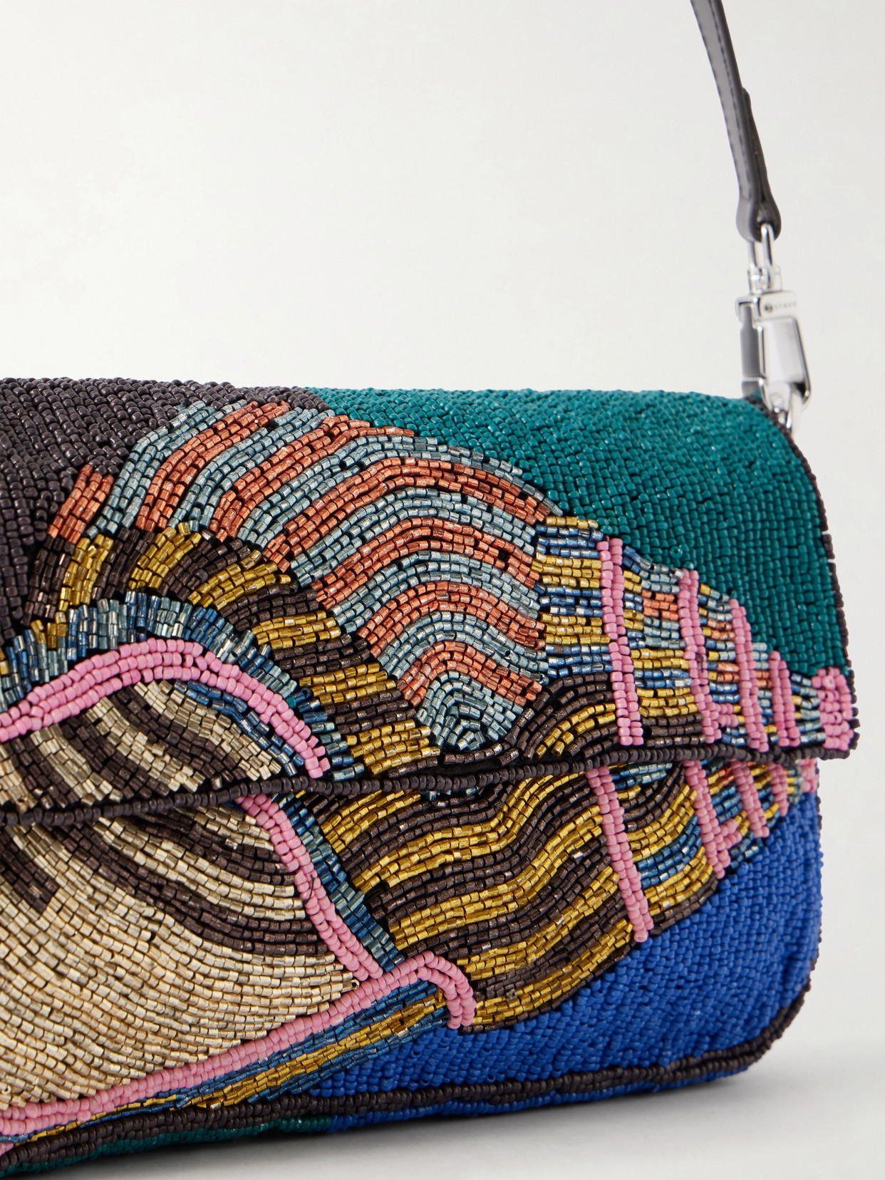 Staud Timmy Convertible Shoulder Bag Conch Shell In Blue