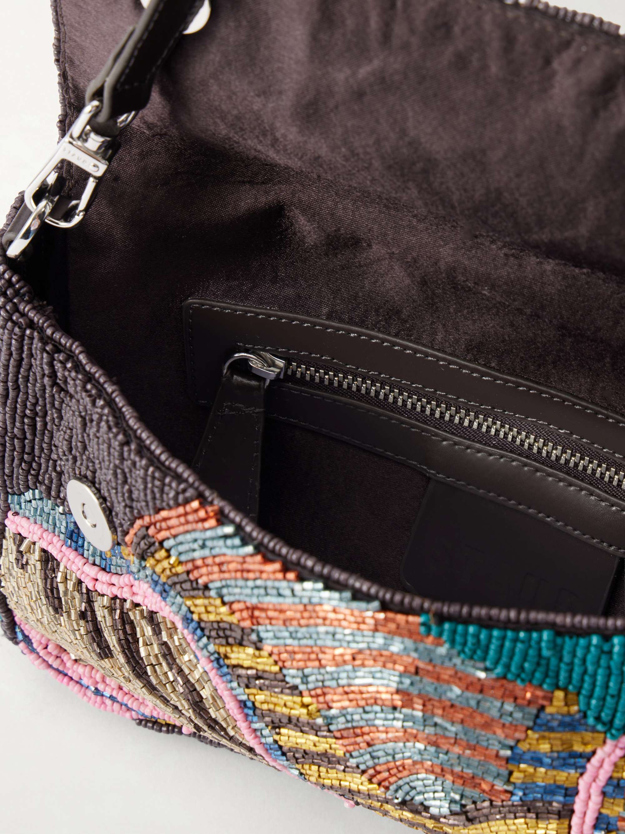 STAUD Timmy beaded leather shoulder bag | NET-A-PORTER
