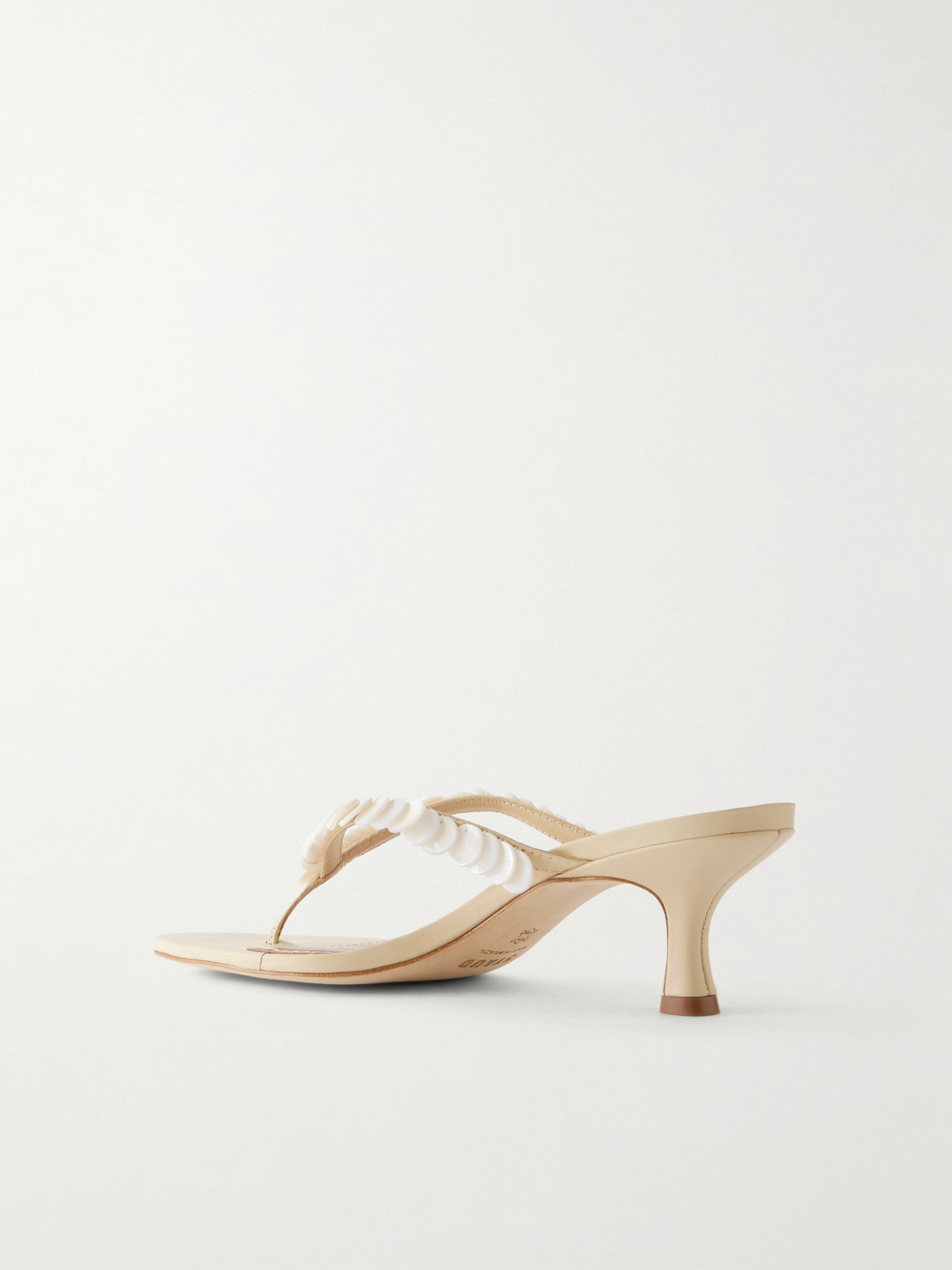 Freja 60 Paillette-Embellished Leather Thong Sandals