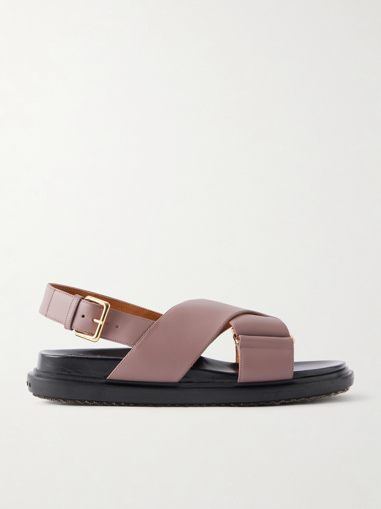 Marni Fussbett Two-tone Leather Slingback Sandals In Pink