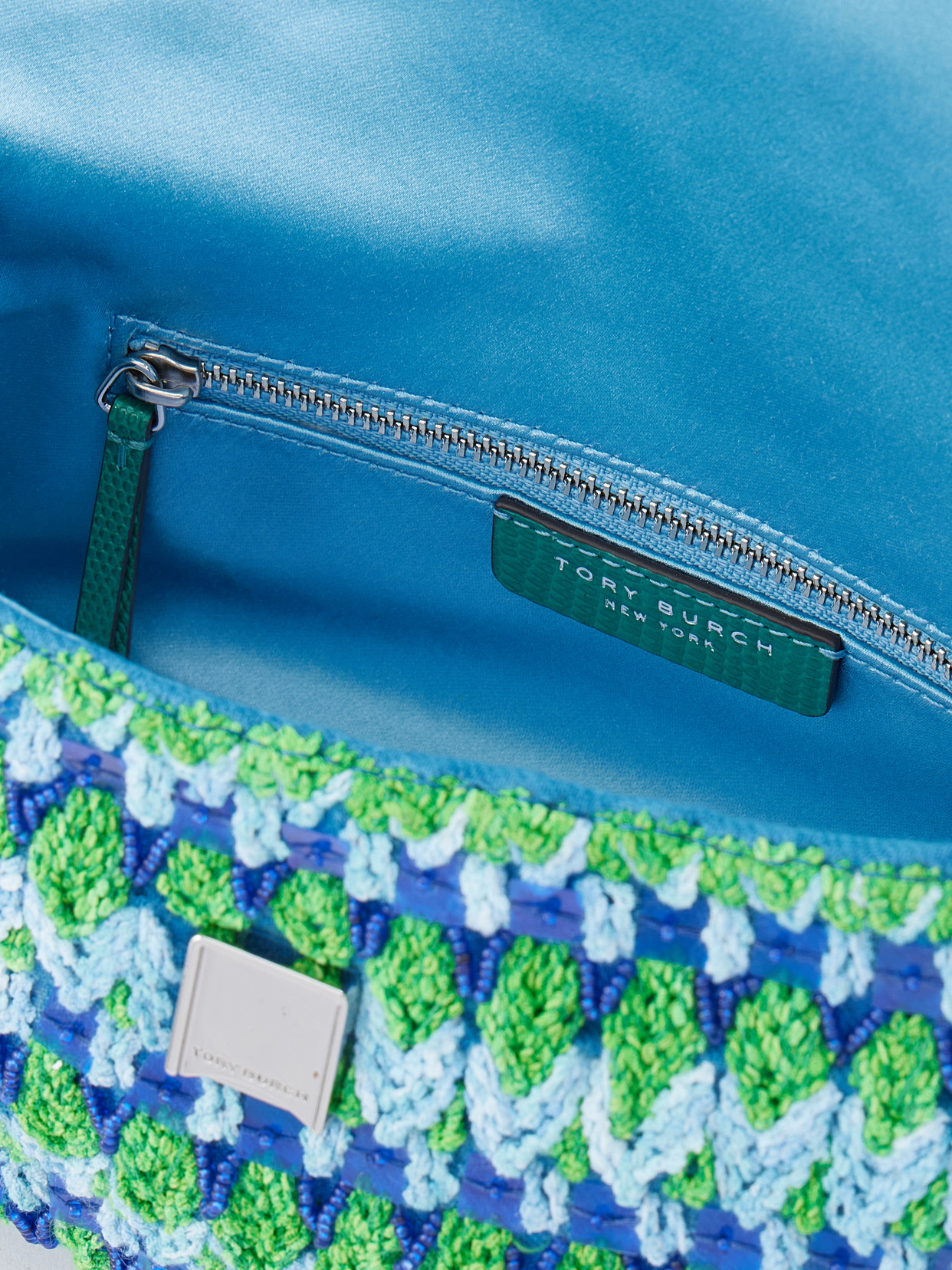 Charlie Embellished Snake-Effect Leather-Trimmed Crocheted Shoulder Bag