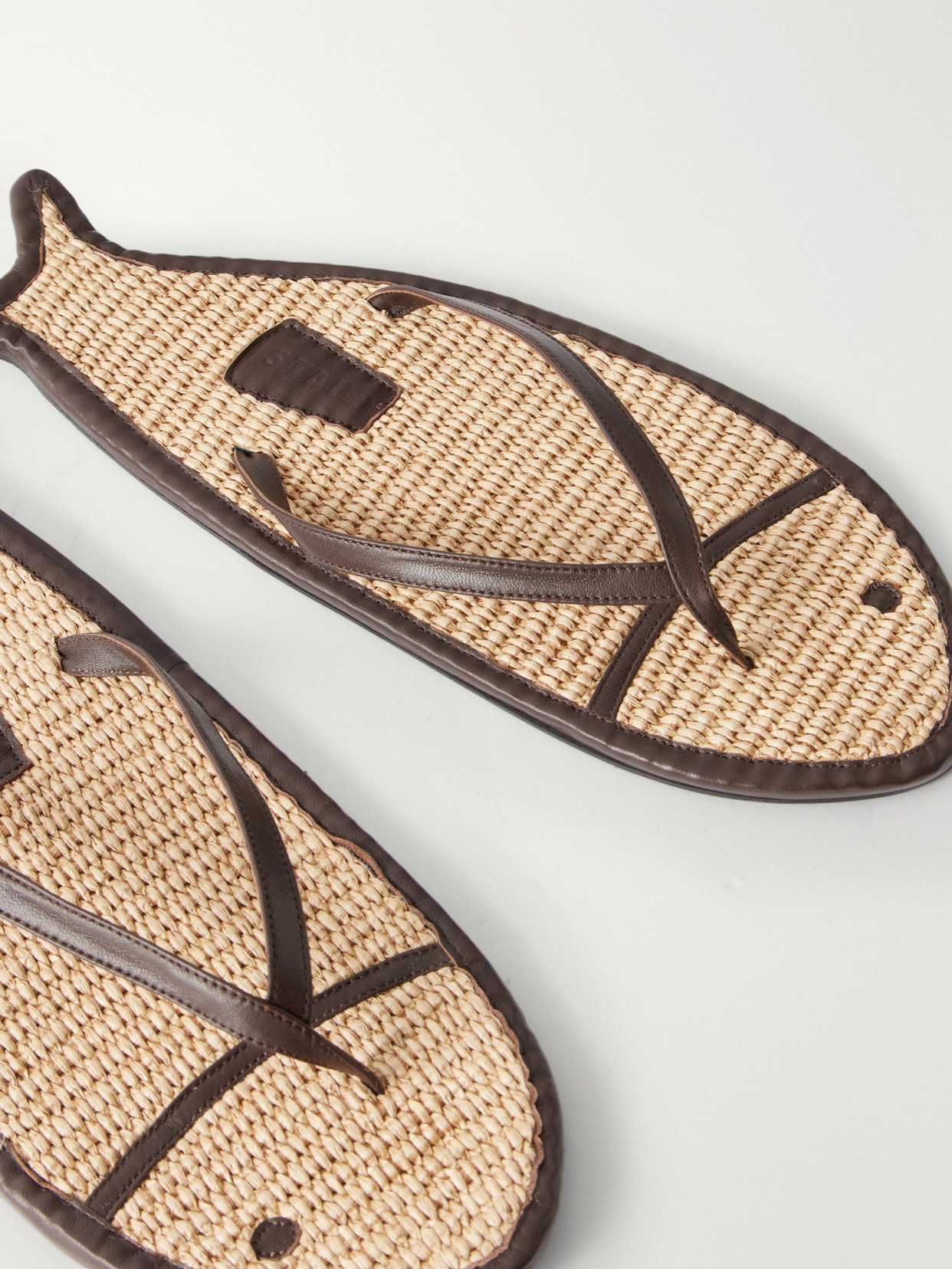 Fish Leather And Raffia Sandals
