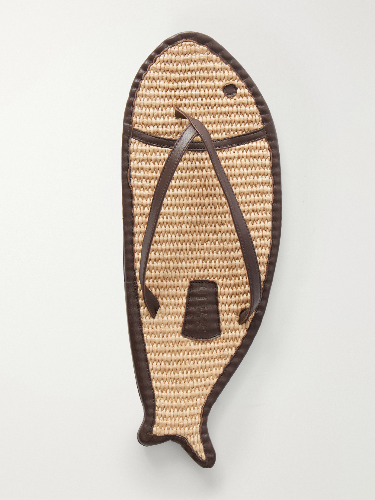 Fish Leather And Raffia Sandals