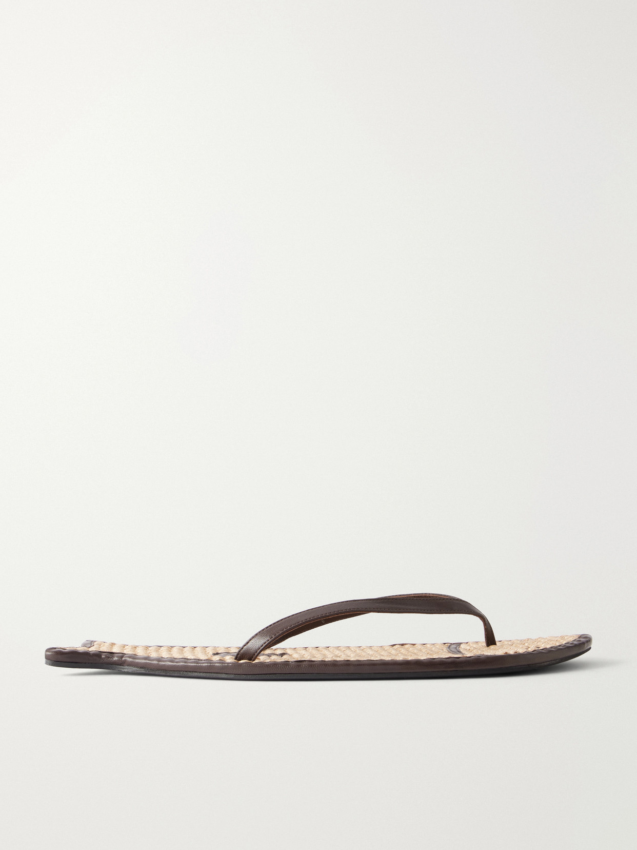 STAUD - Fish Leather And Raffia Sandals - Brown