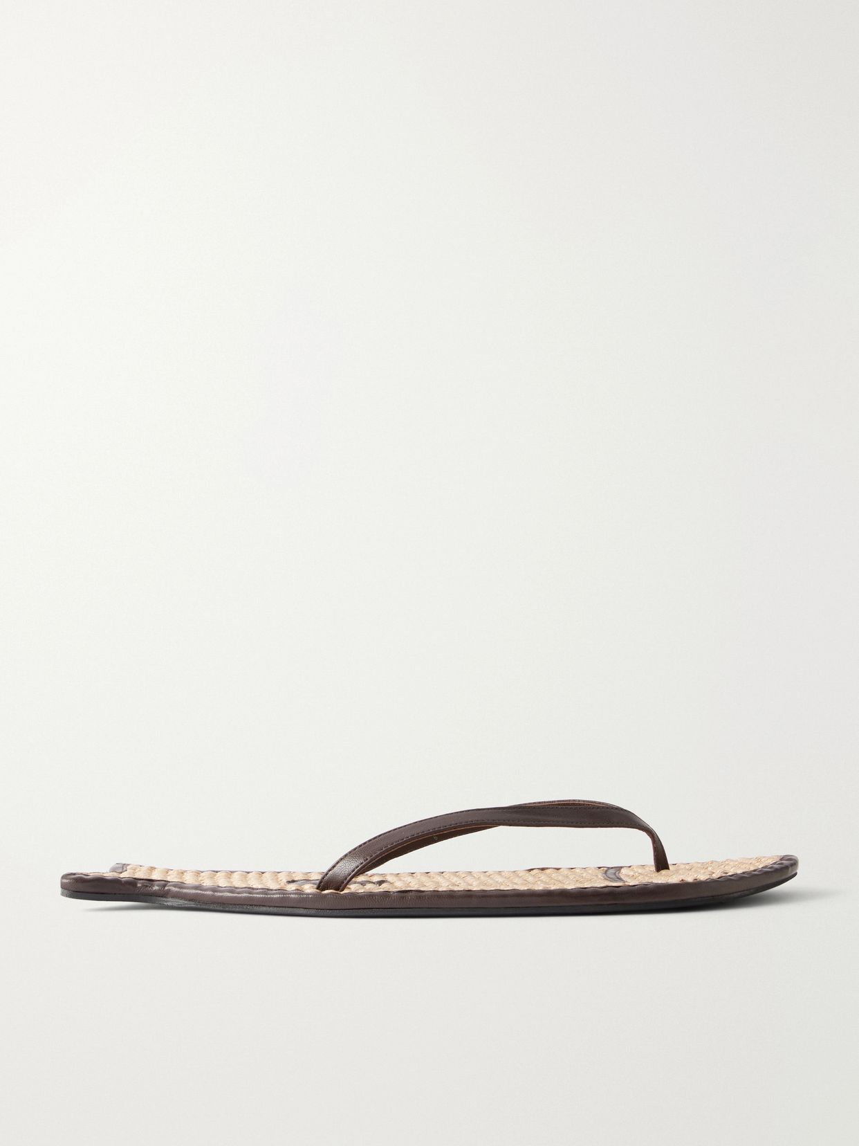 fish leather and raffia sandals