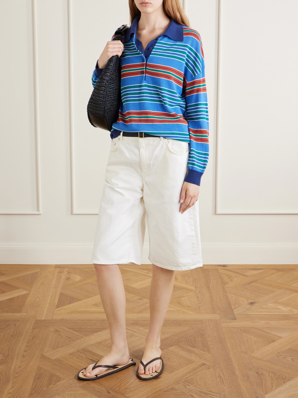 Fish Leather And Raffia Sandals