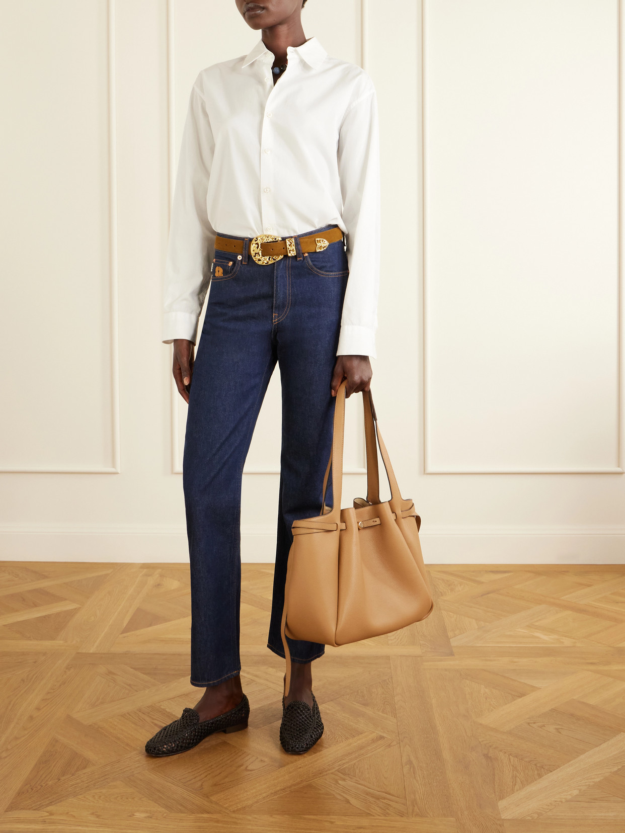 Romy Textured-Leather Tote