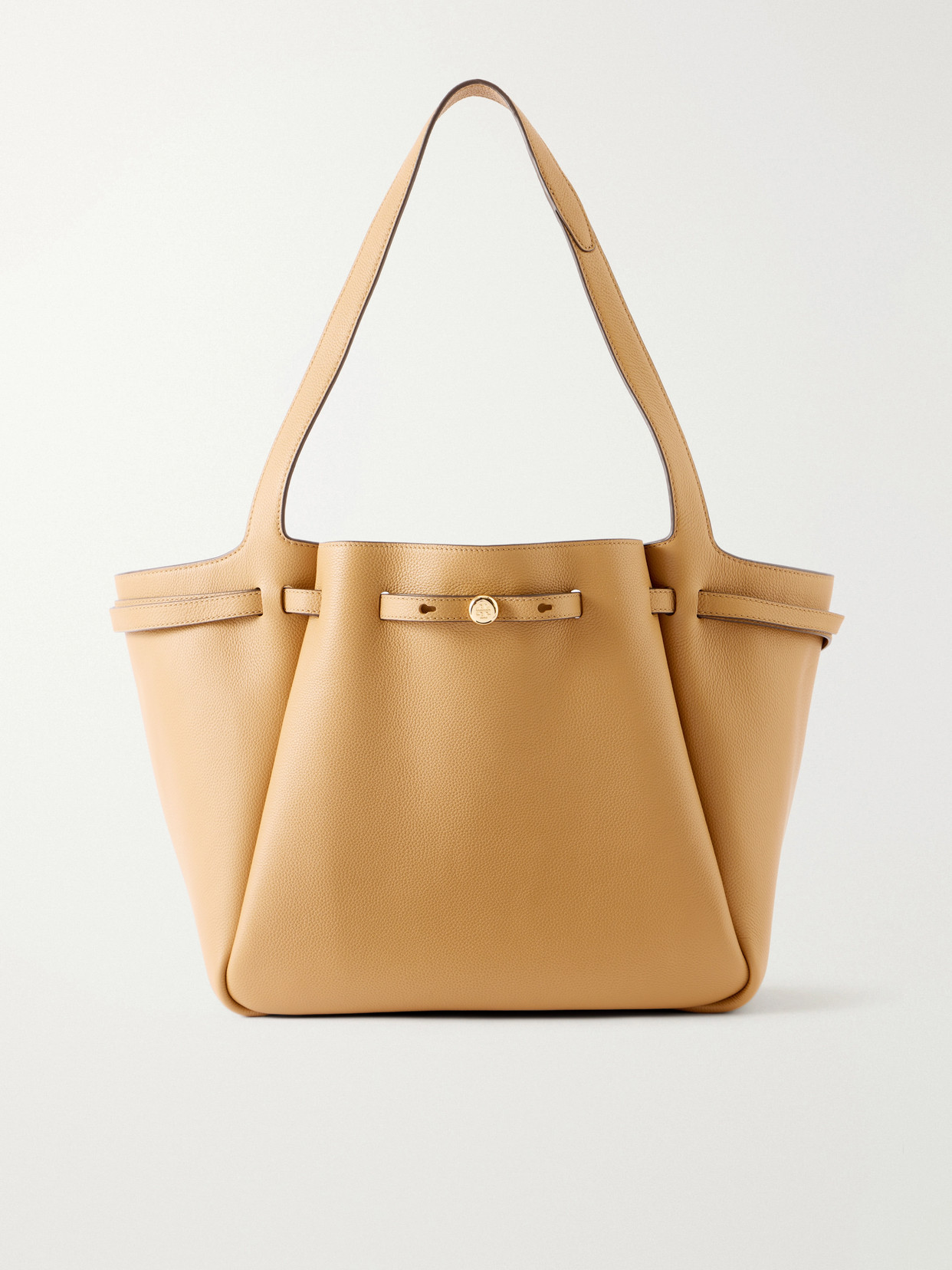 Tory Burch Romy Textured-leather Tote In Brown