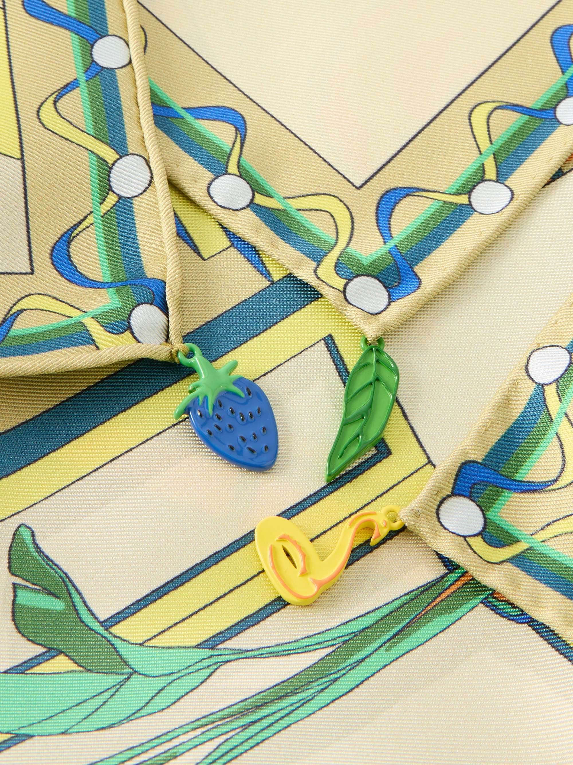 TORY BURCH The Pool embellished printed silk-twill scarf | NET-A