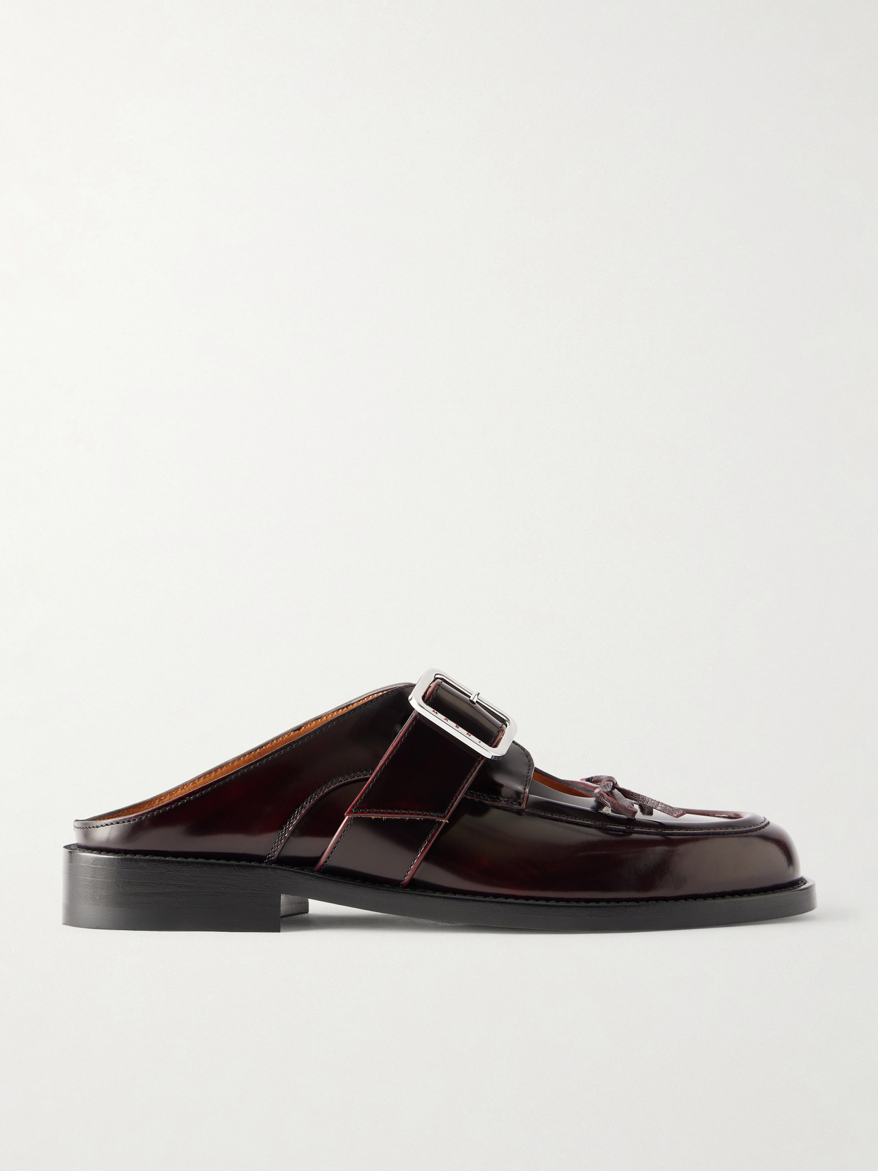 Marni Sabot Leather Slip-ons In Red