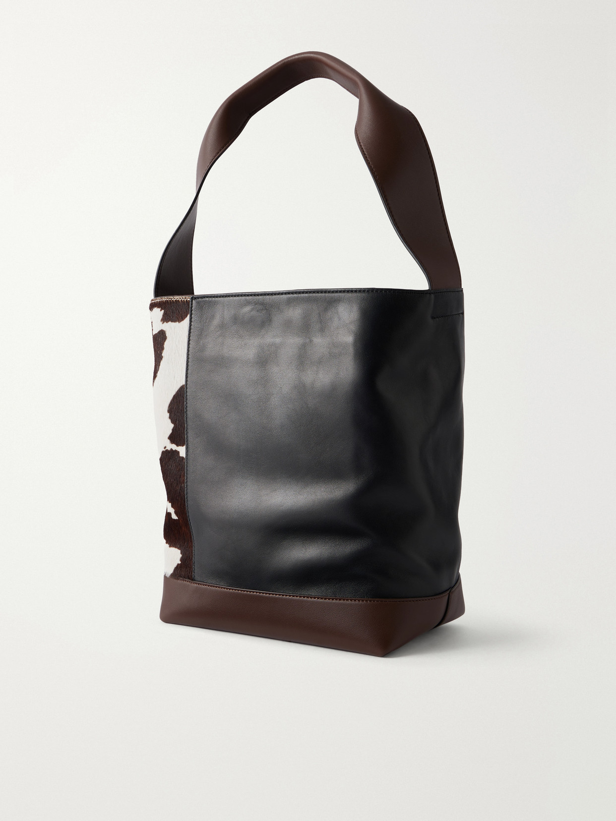 Pod Leather-Trimmed Cow-Print Calf-Hair Tote