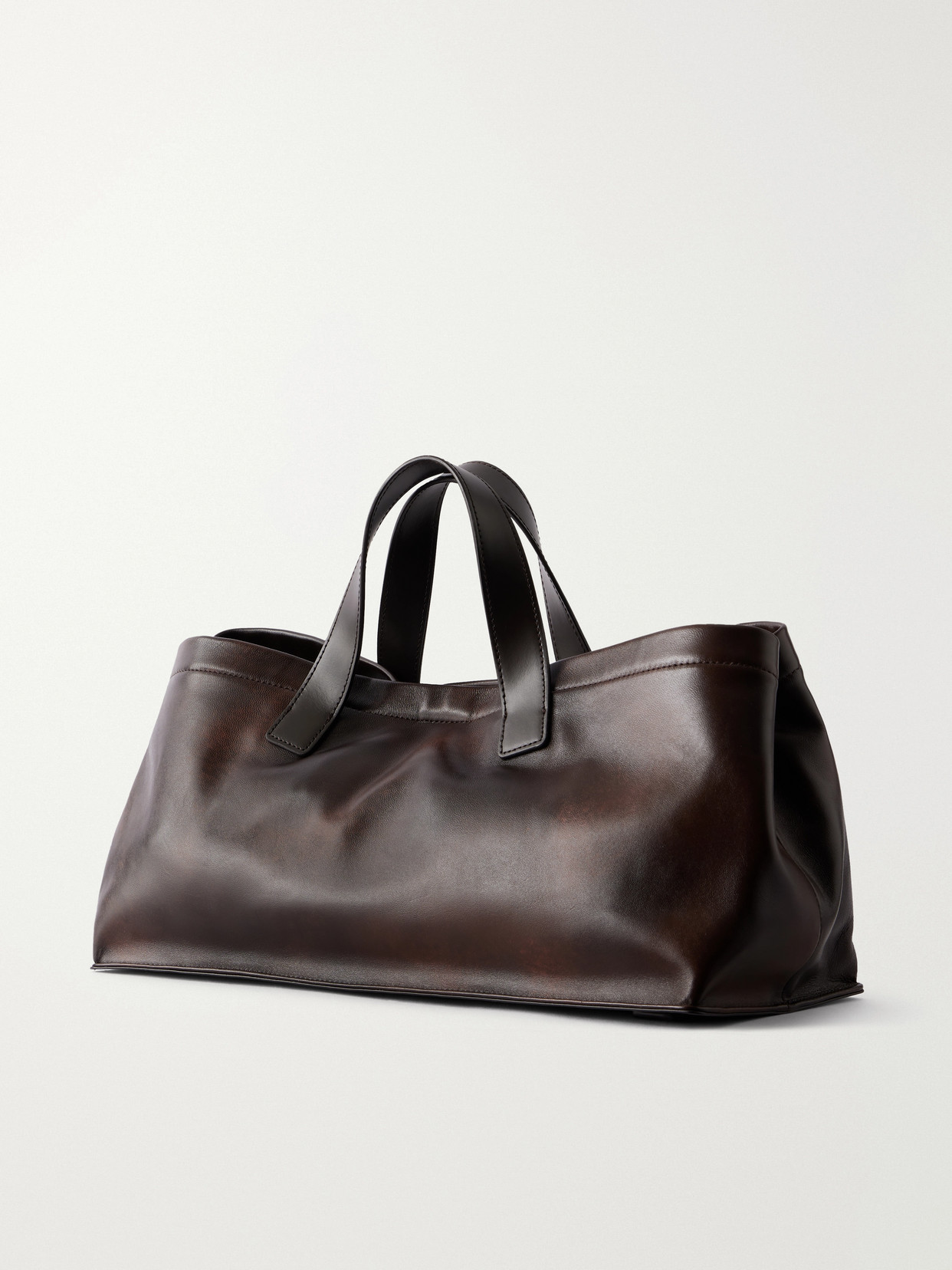 Port Logo-Debossed Leather Tote