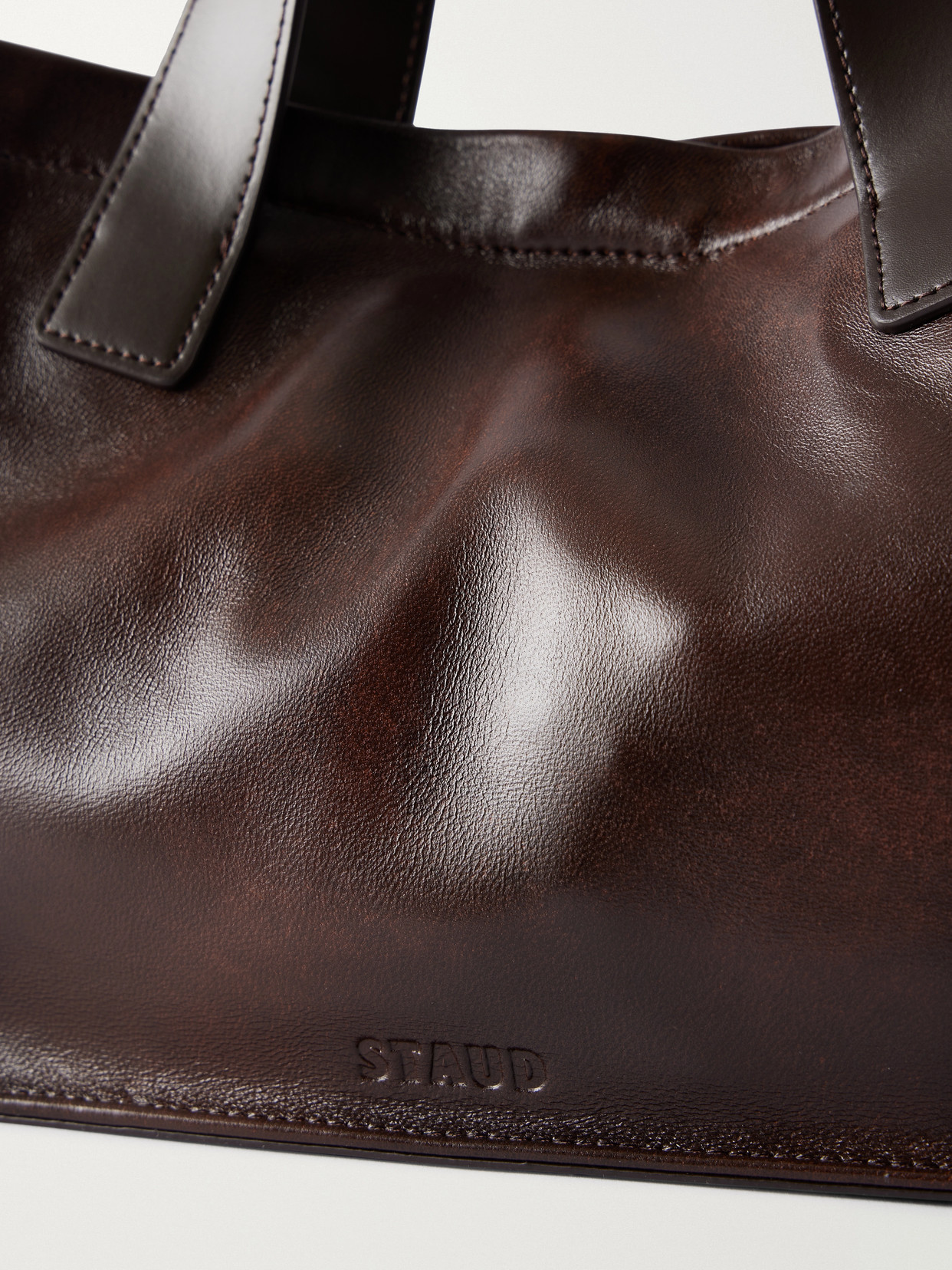 Port Logo-Debossed Leather Tote