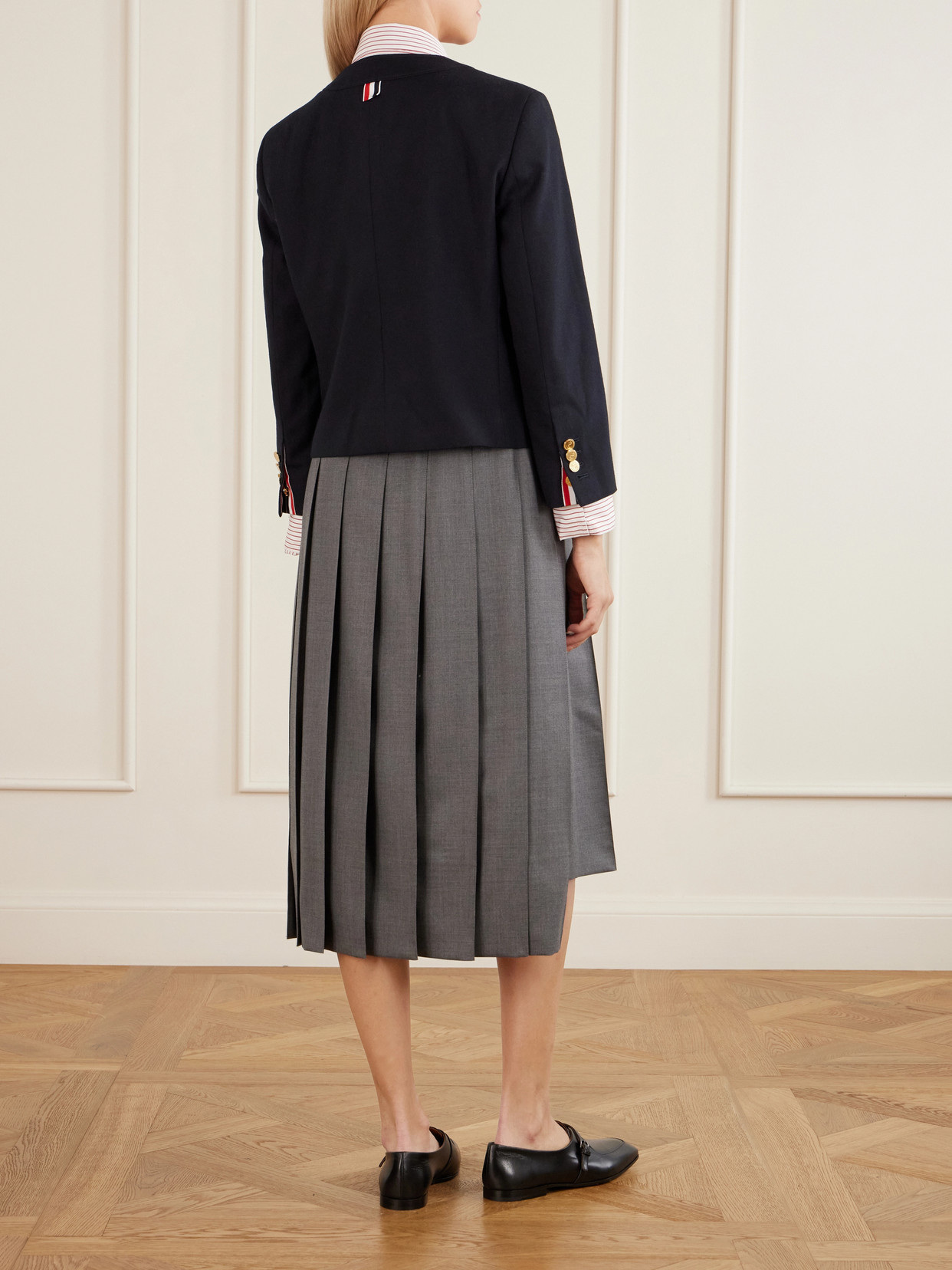 Cropped Virgin Wool-Hopsack Jacket