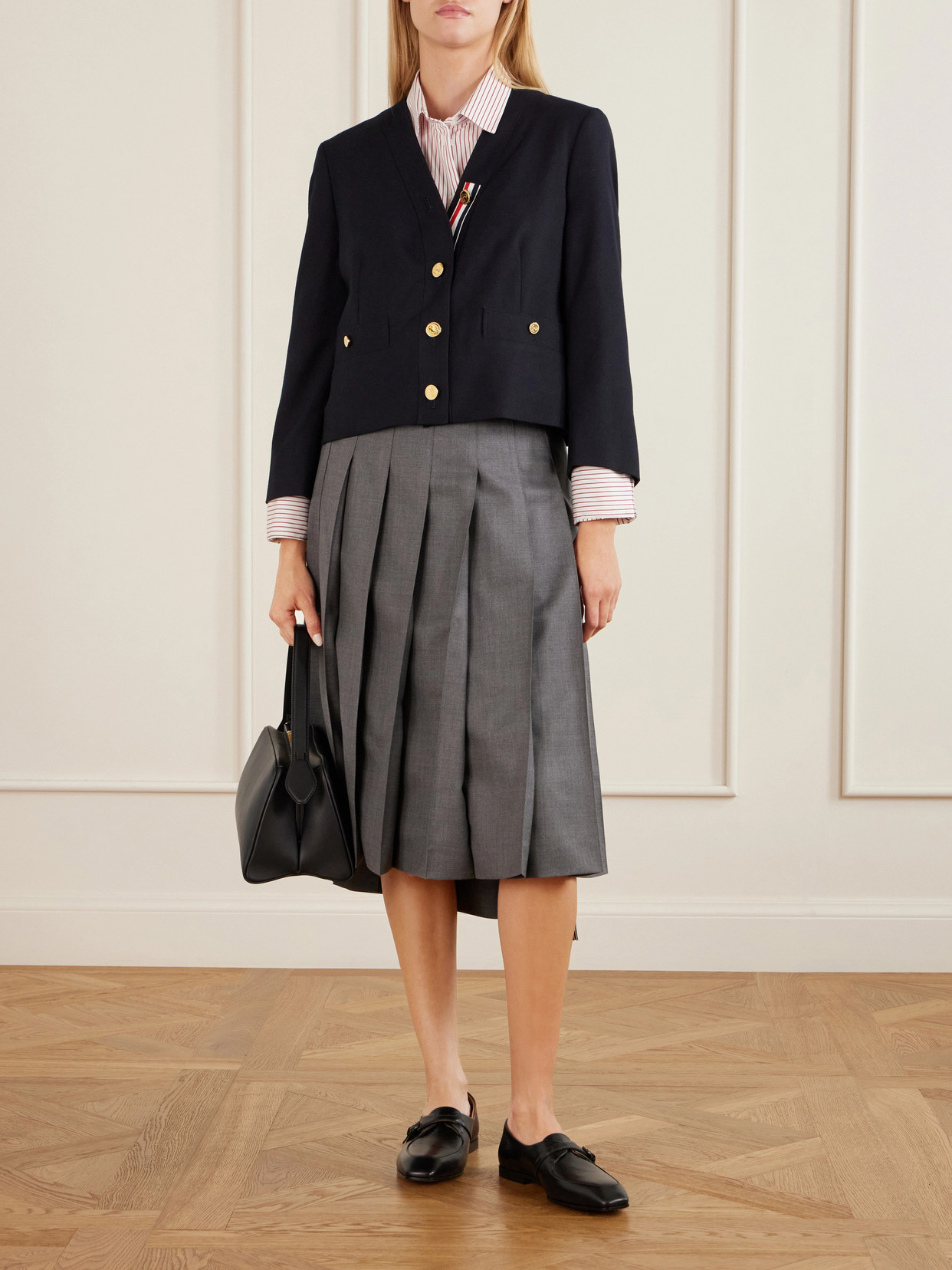 Cropped Virgin Wool-Hopsack Jacket