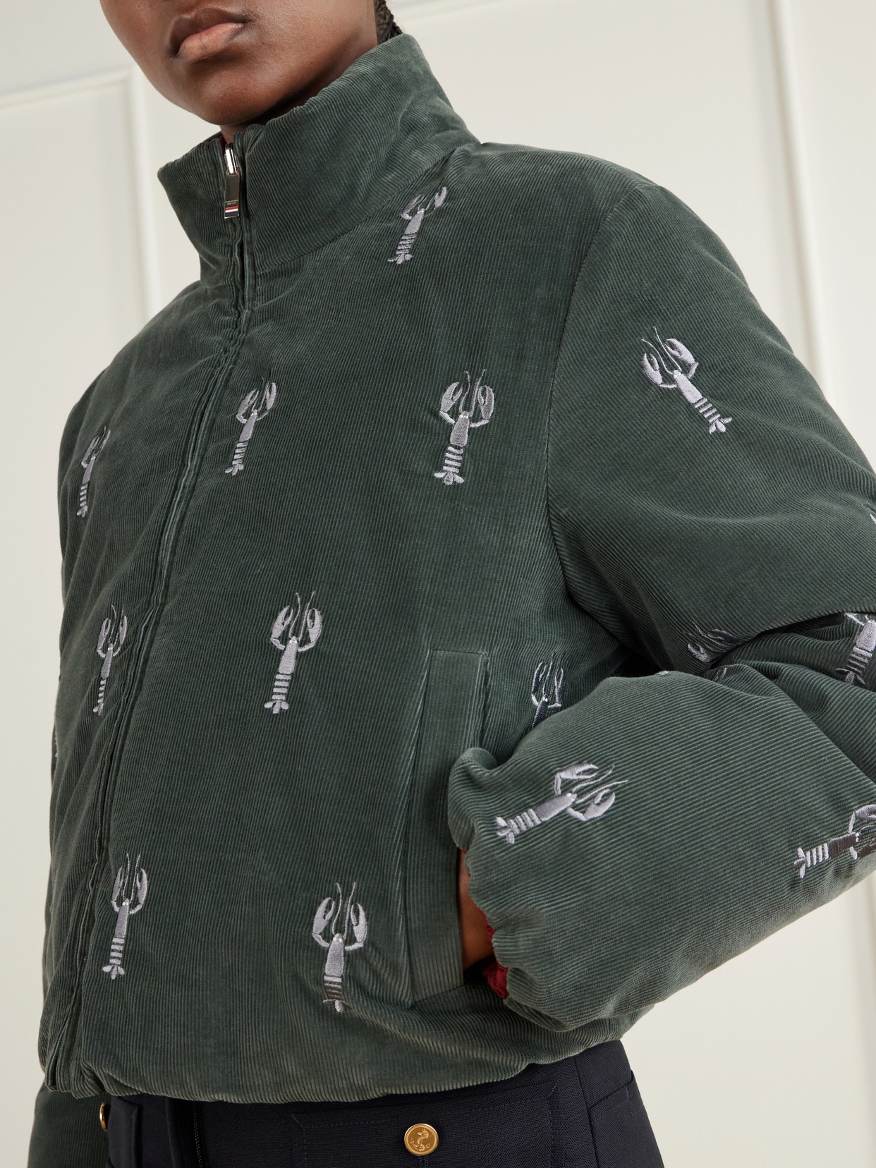 Reversible Embroidered Cotton-Velvet Coat