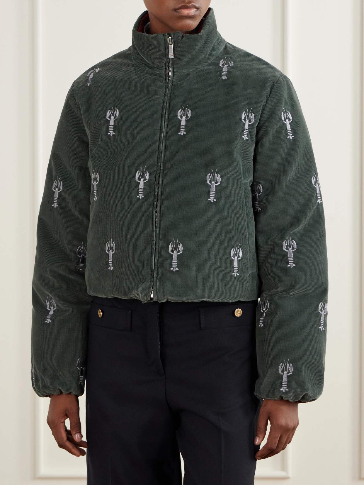 Reversible Embroidered Cotton-Velvet Coat