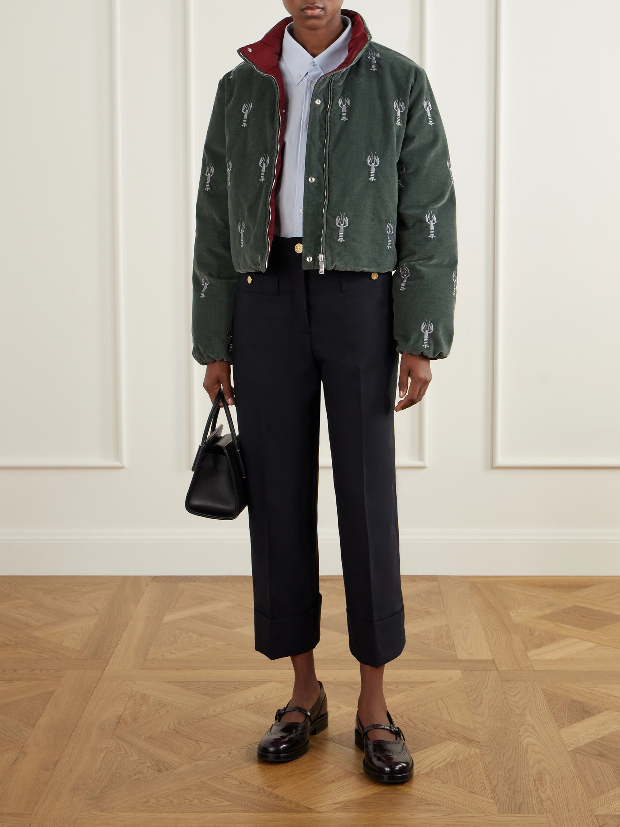 Reversible Embroidered Cotton-Velvet Coat