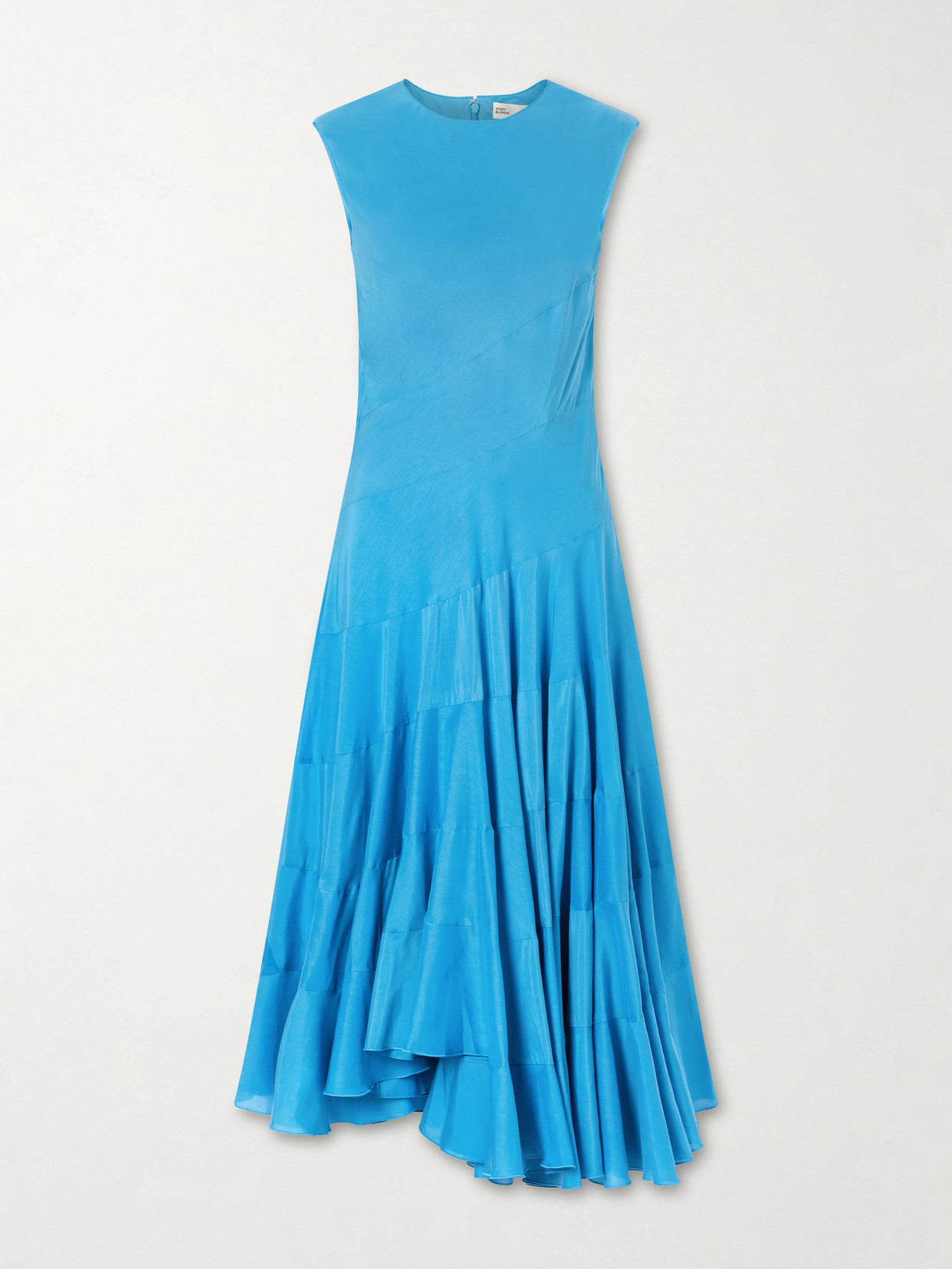 Tory Burch - Flared Cotton And Silk-blend Voile Midi Dress - Blue