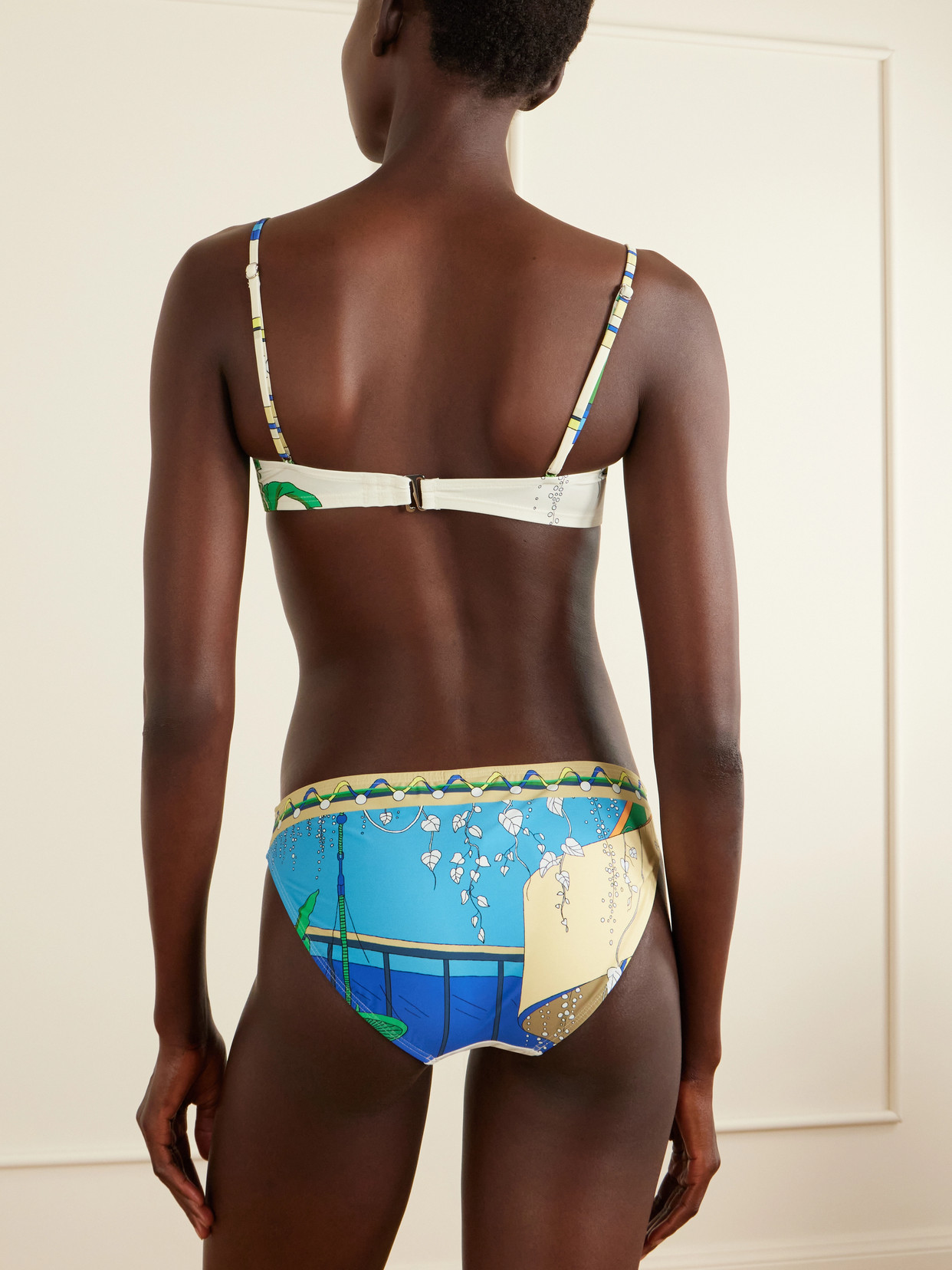 Tory Burch Printed Bikini Top In Multi