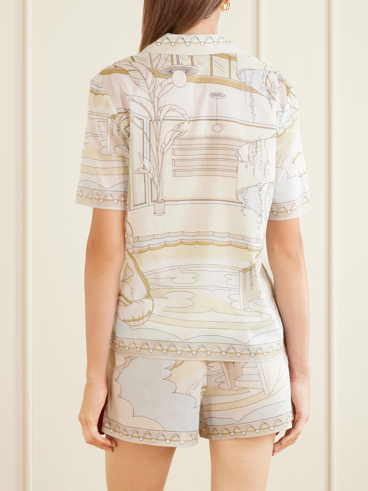 Printed Cotton-Voile Shirt