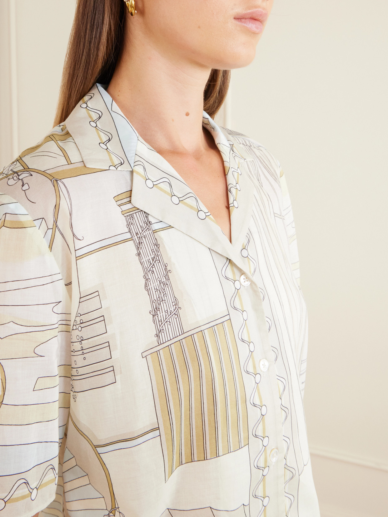 Printed Cotton-Voile Shirt