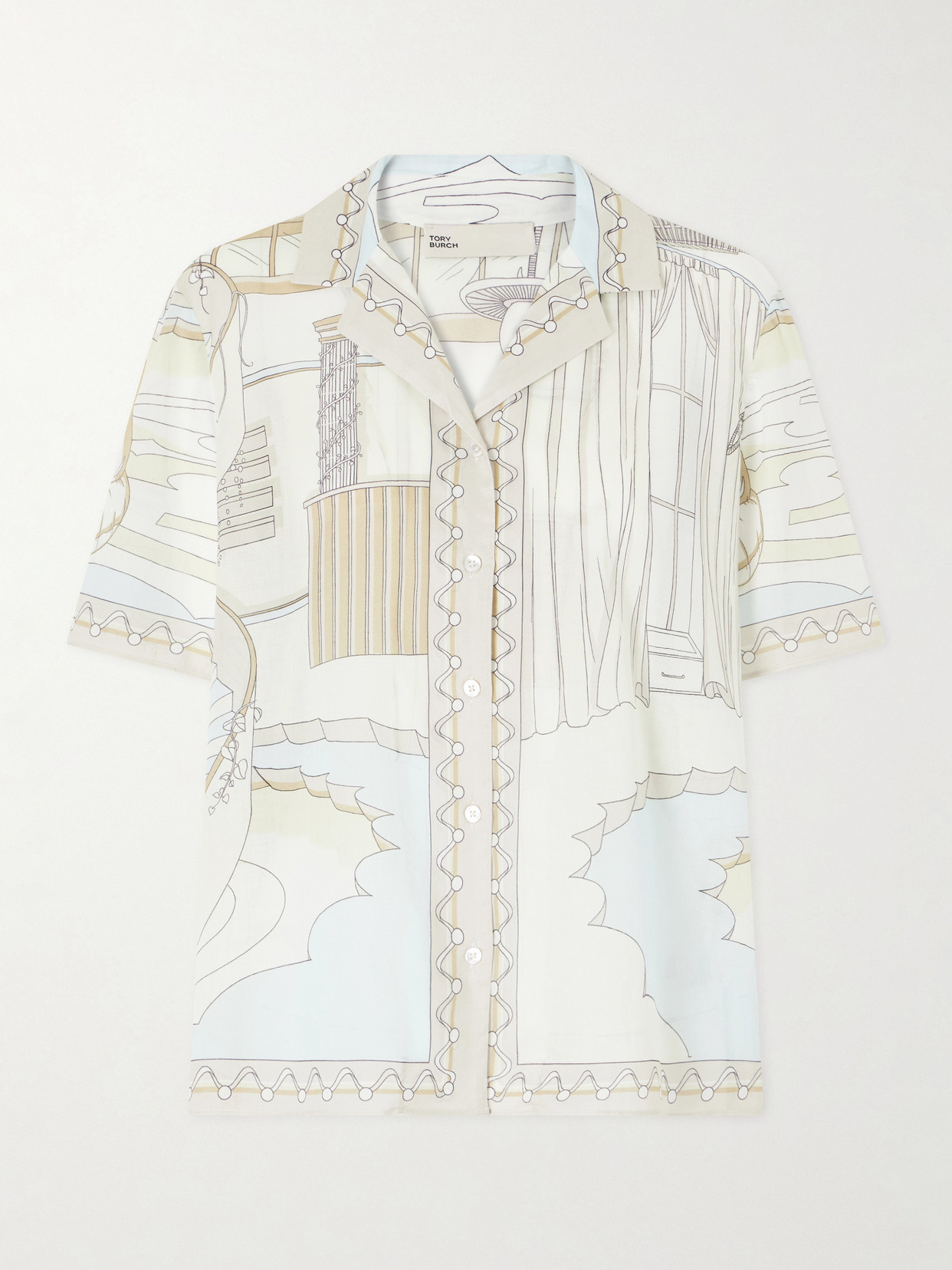Printed Cotton-Voile Shirt