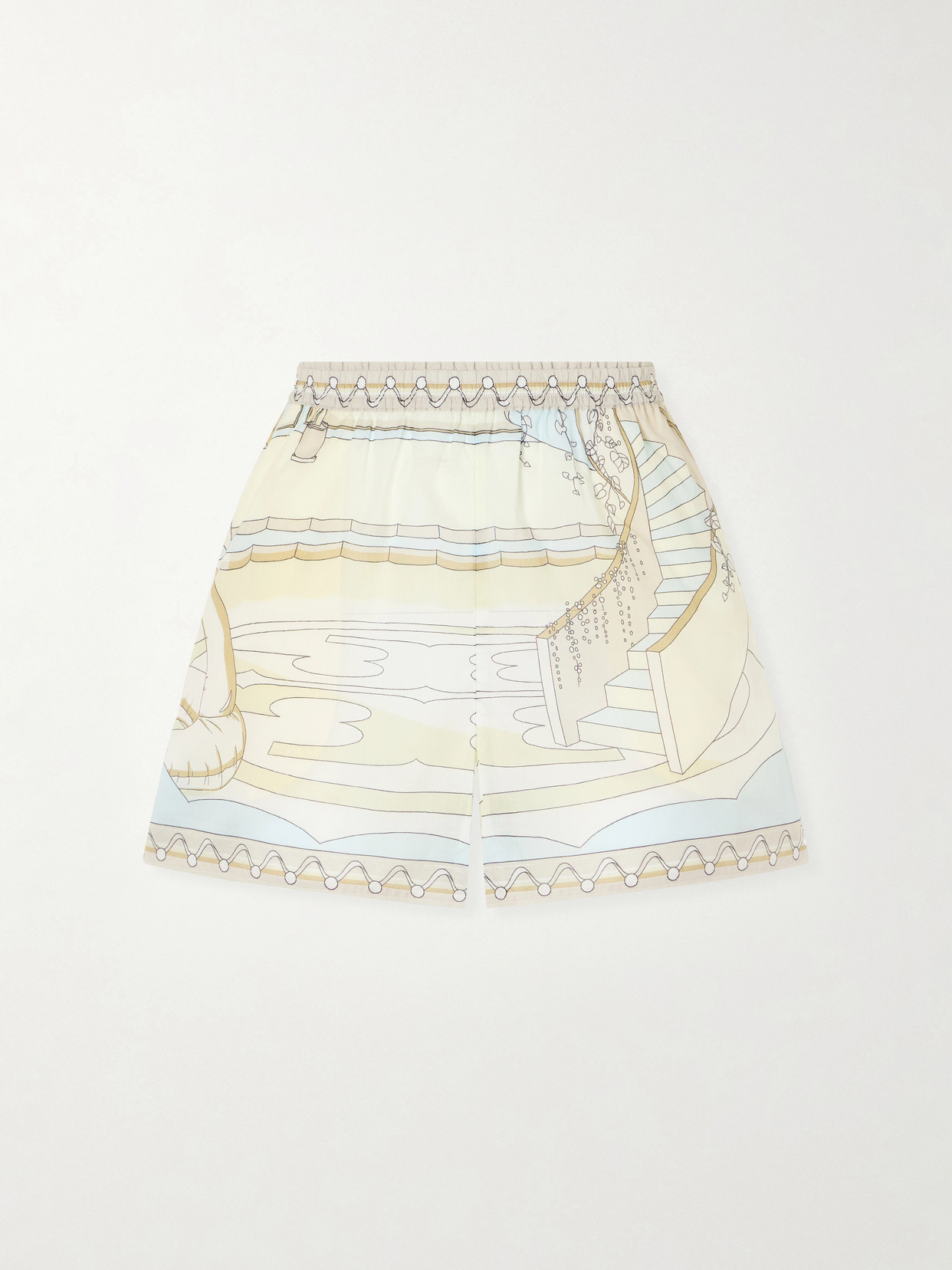 Tory Burch Printed Cotton Shorts In Multi