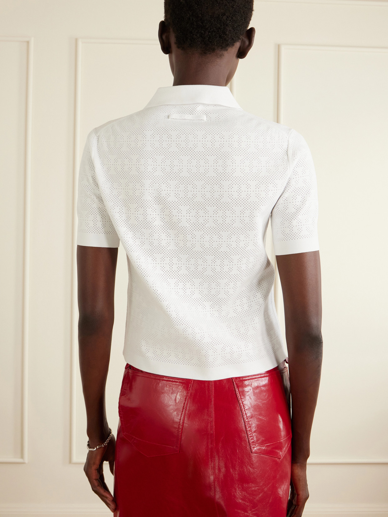 Pointelle-Knit Polo