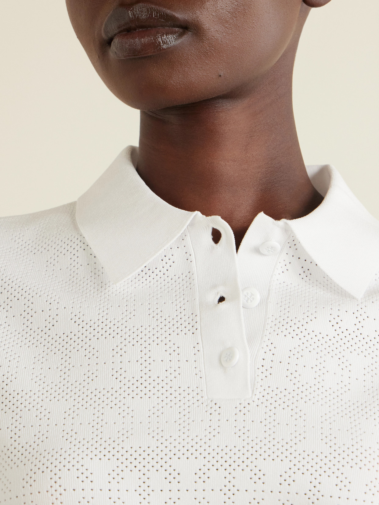 Pointelle-Knit Polo
