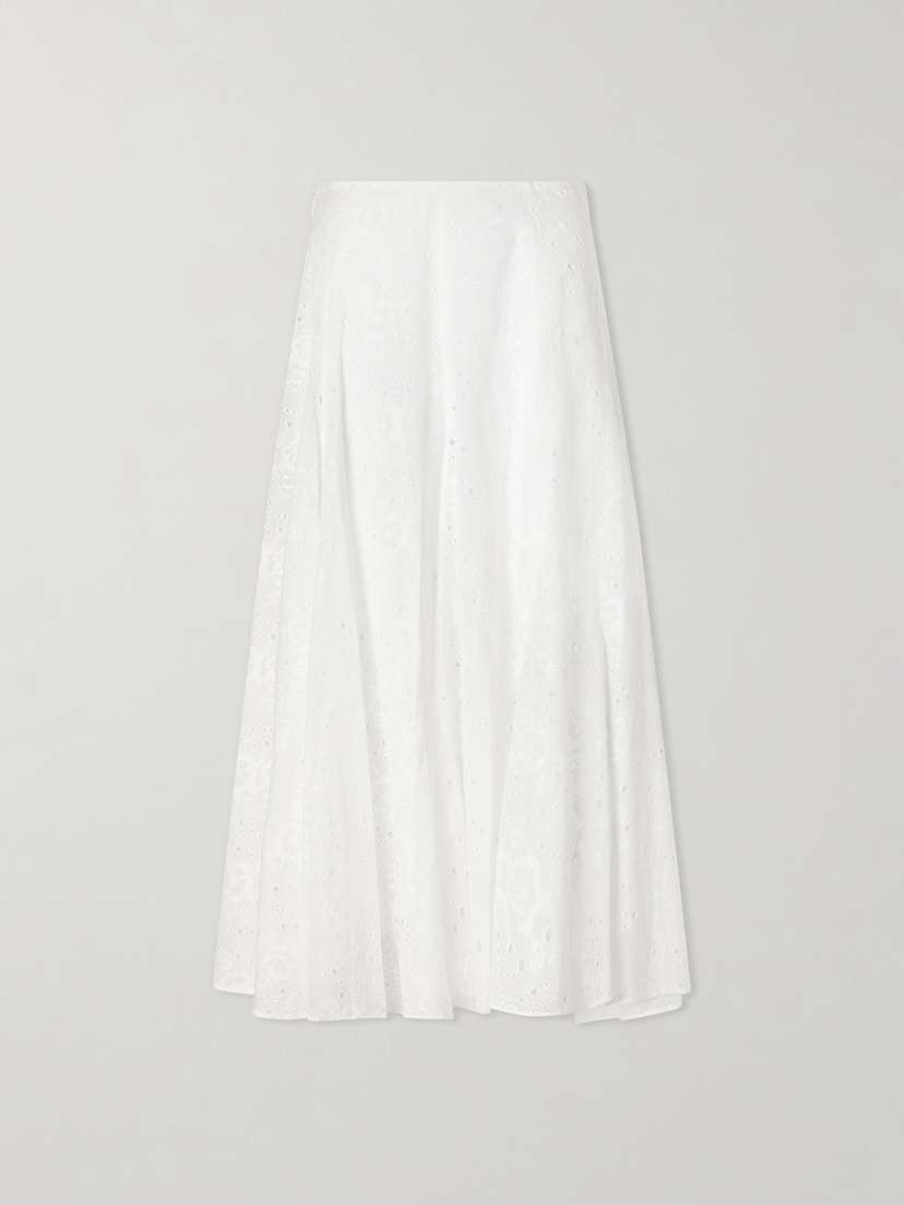 Tory Burch Pleated Broderie Anglaise Cotton Midi Skirt | Thumbnail 5 Tory Burch Pleated Broderie Anglaise Cotton Midi Skirt | Thumbnail 5
